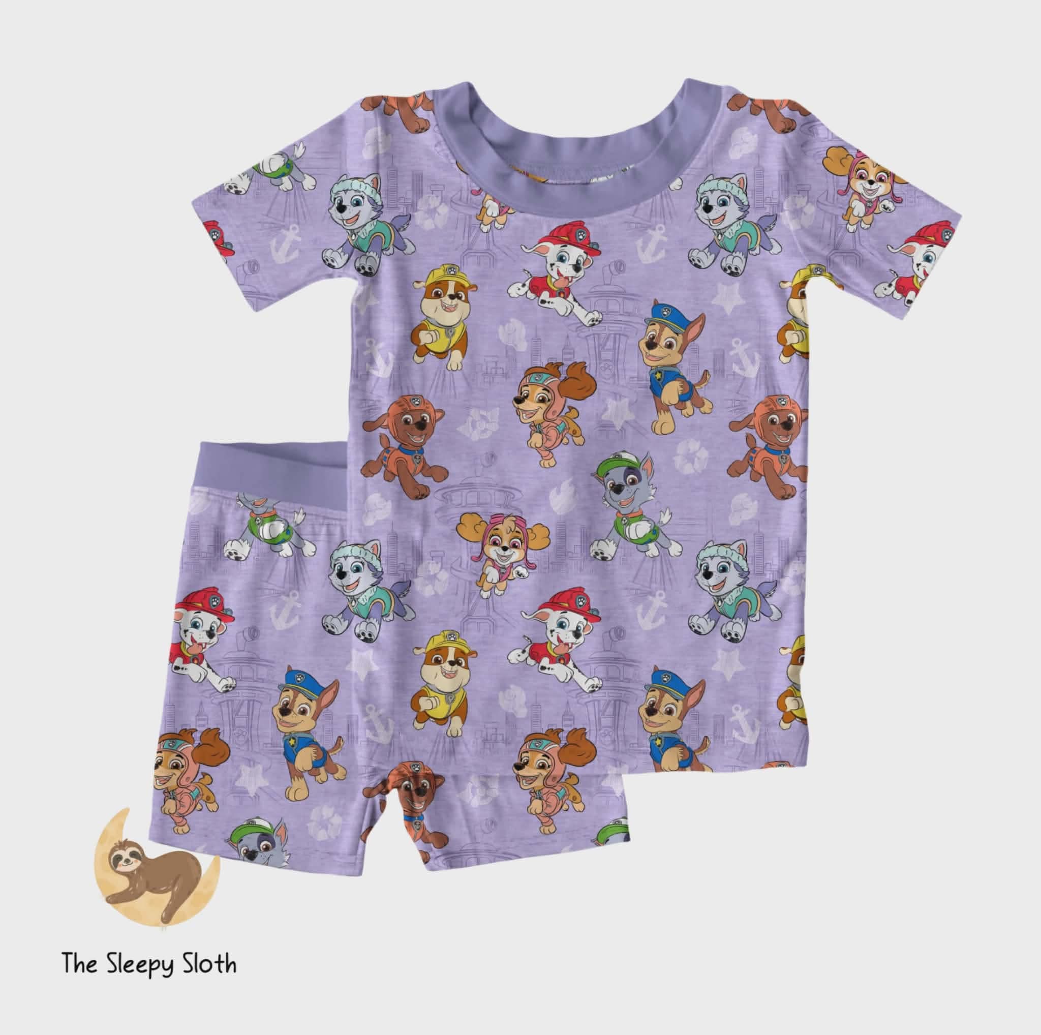 PREORDER SHORT TWO PIECE JAMMIES - PAW PATROL™ ON A ROLL! (LILAC) - The Sleepy Sloth