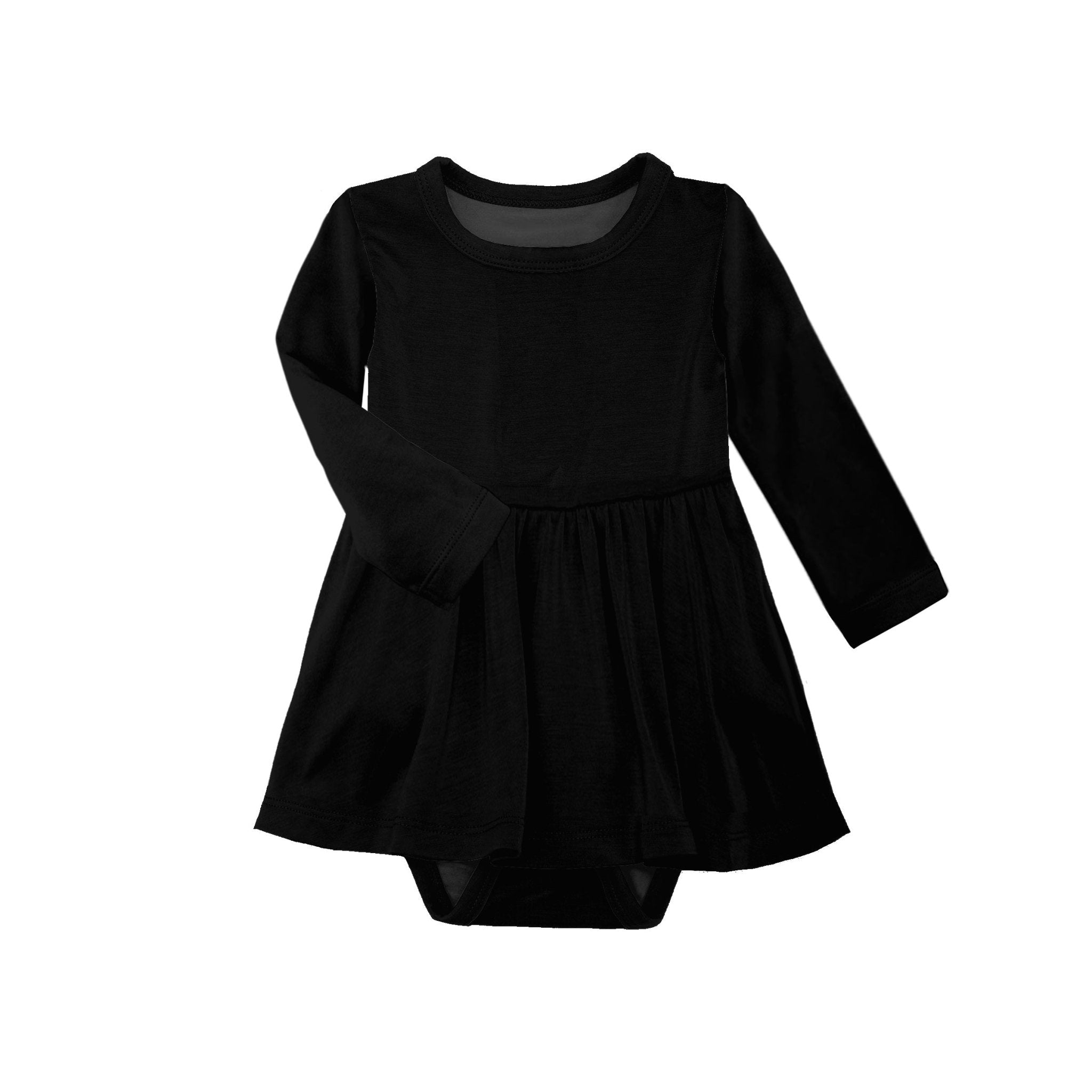 PREORDER SOLID BODYSUIT TWIRL DRESS - MIDNIGHT PREORDER - The Sleepy Sloth