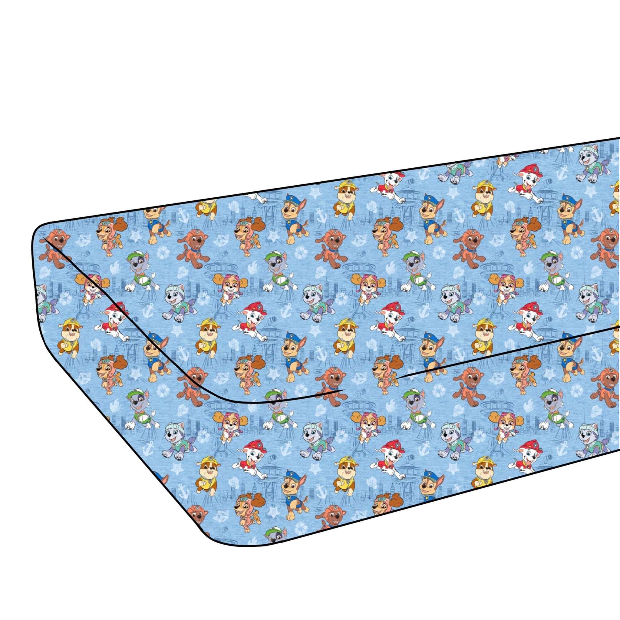 PREORDER TWIN FITTED SHEET - PAW PATROL™ ON A ROLL! (BLUE) - The Sleepy Sloth