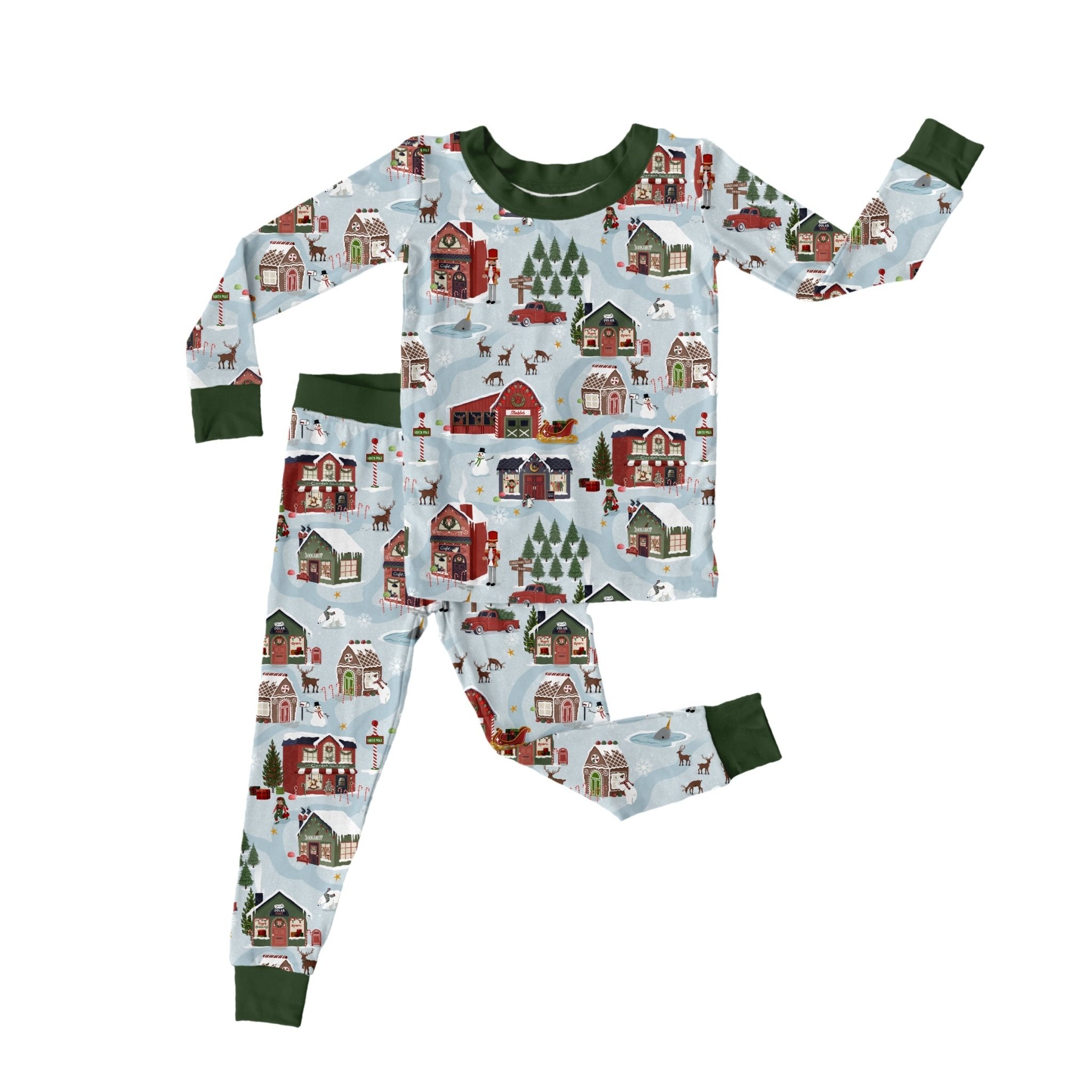 Preorder Two Piece Jammies - Santa's Village - The Sleepy Sloth