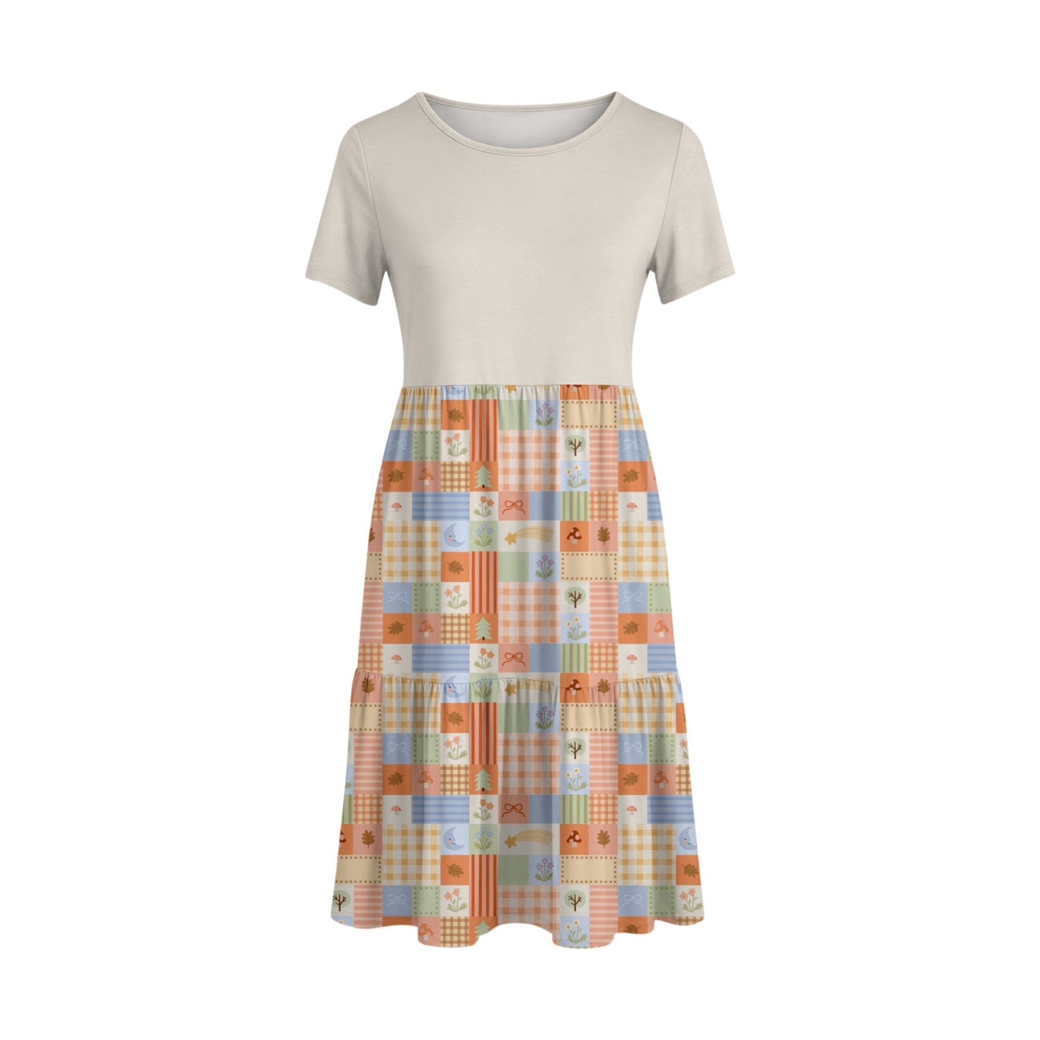 PREORDER WOMENS TIERED DRESS - STORYBOOK PLAID - The Sleepy Sloth