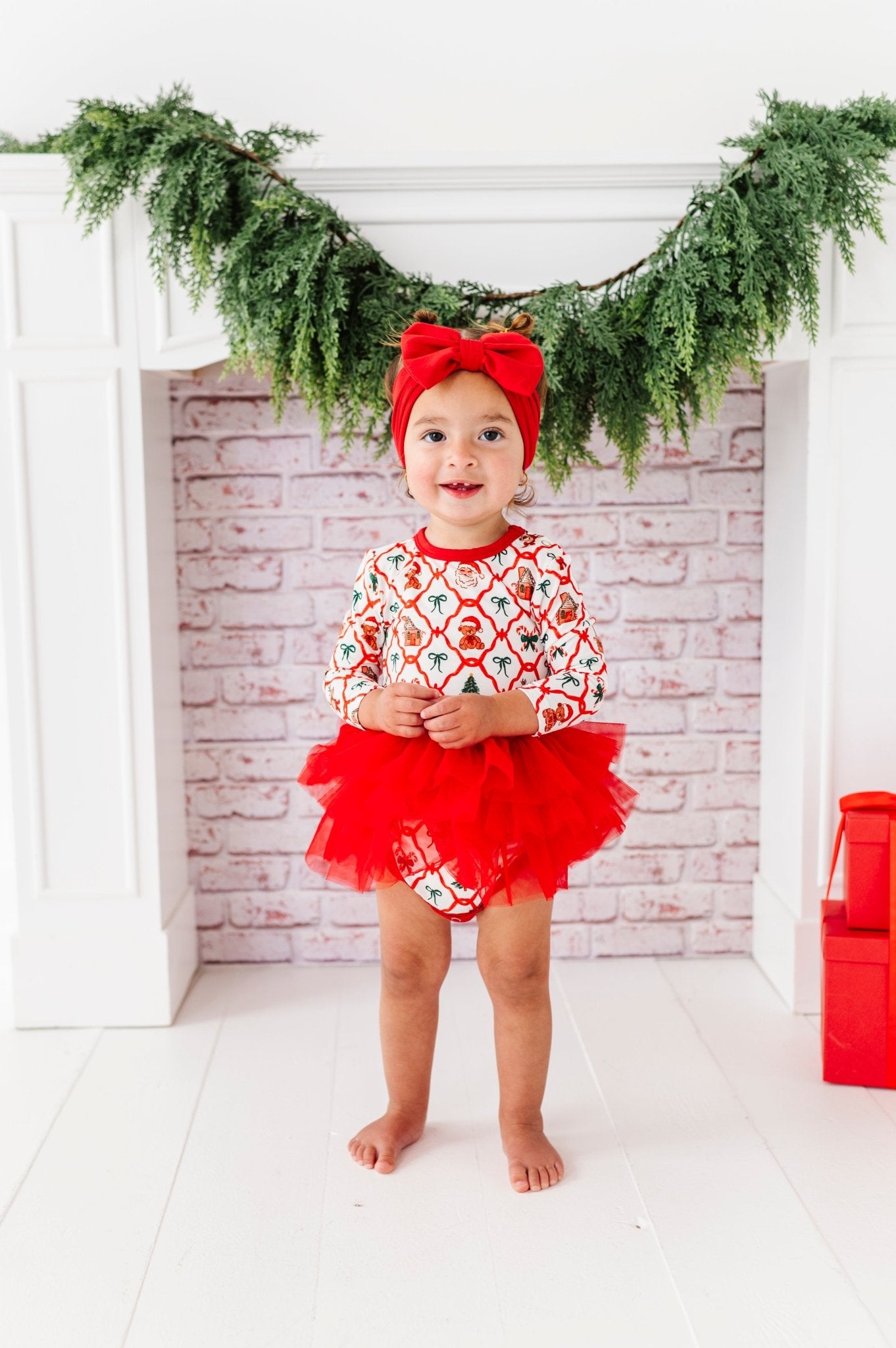 PRESALE BODYSUIT LONG SLEEVE TULLE DRESS - PEPPERMINT PARADE - The Sleepy Sloth