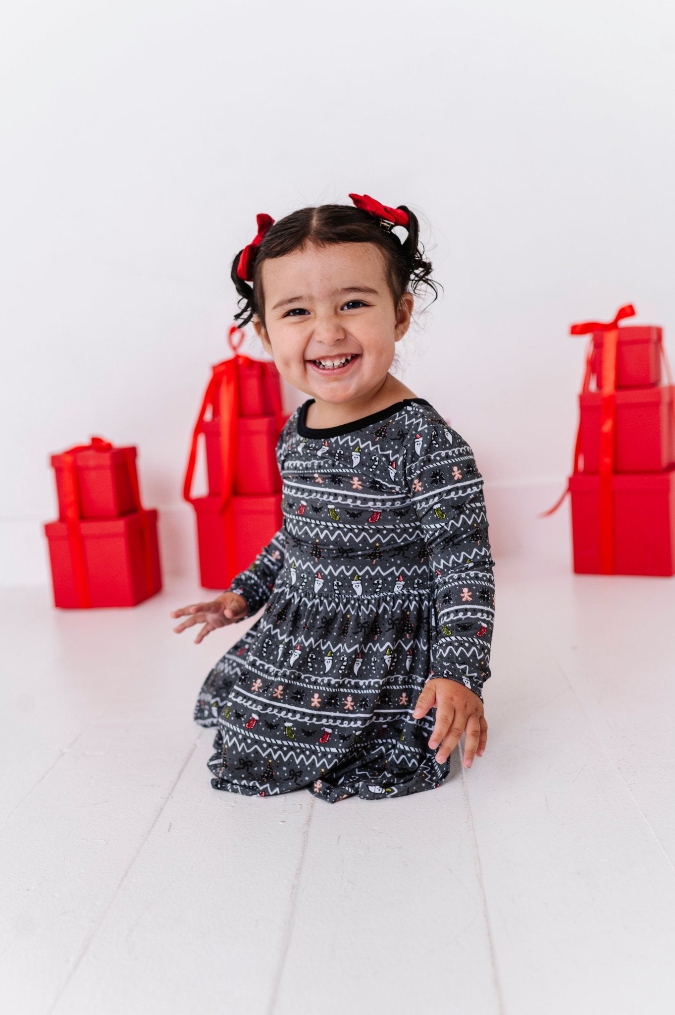 PRESALE LONG SLEEVE TWIRL DRESS - BOO HUMBUG - The Sleepy Sloth
