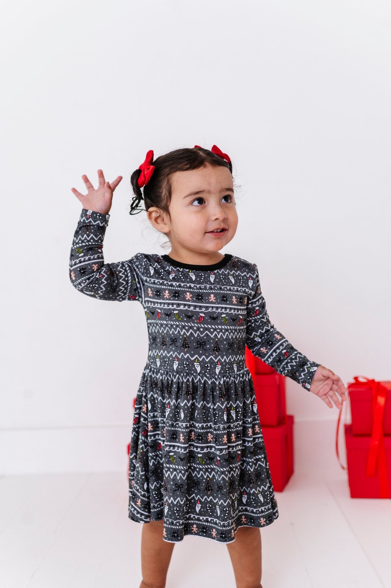 PRESALE LONG SLEEVE TWIRL DRESS - BOO HUMBUG - The Sleepy Sloth