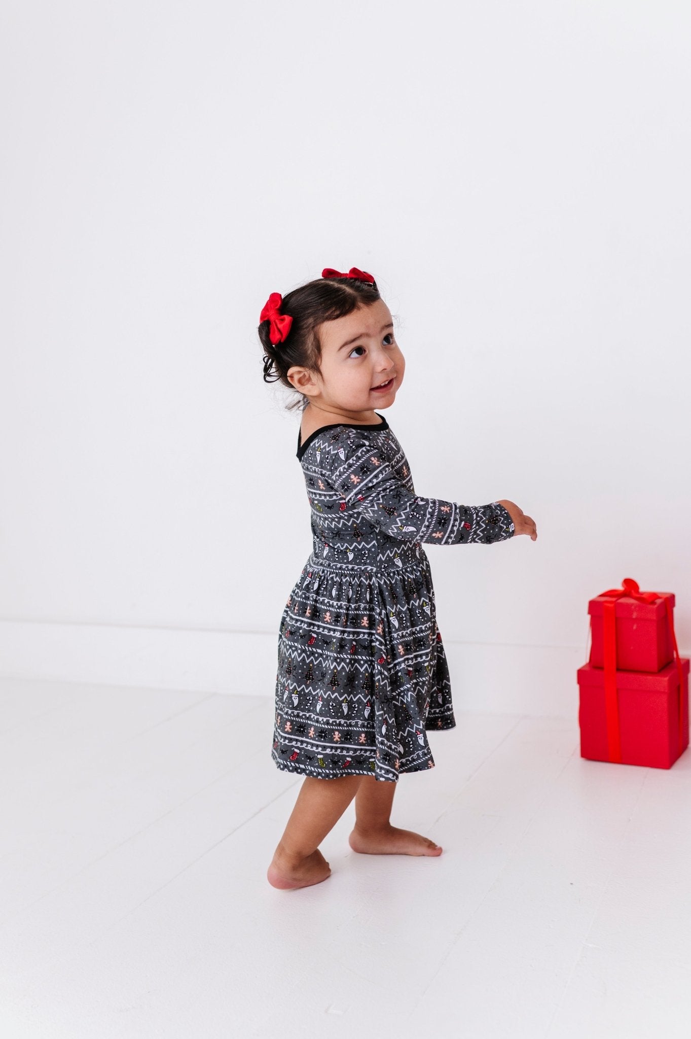 PRESALE LONG SLEEVE TWIRL DRESS - BOO HUMBUG - The Sleepy Sloth