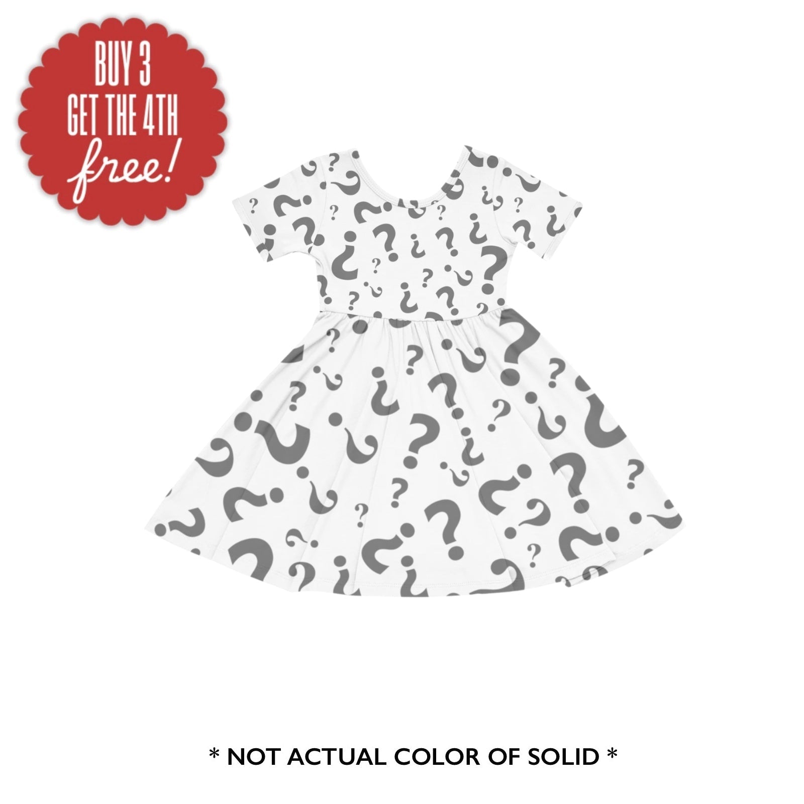 PRESALE SHORT SLEEVE TWIRLIE DRESS - MYSTERY SOLID GIRL - The Sleepy Sloth