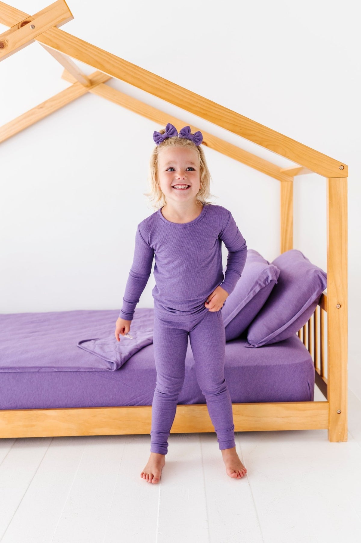 Ribbed Solid Two Piece Jammies - Wisteria - The Sleepy Sloth