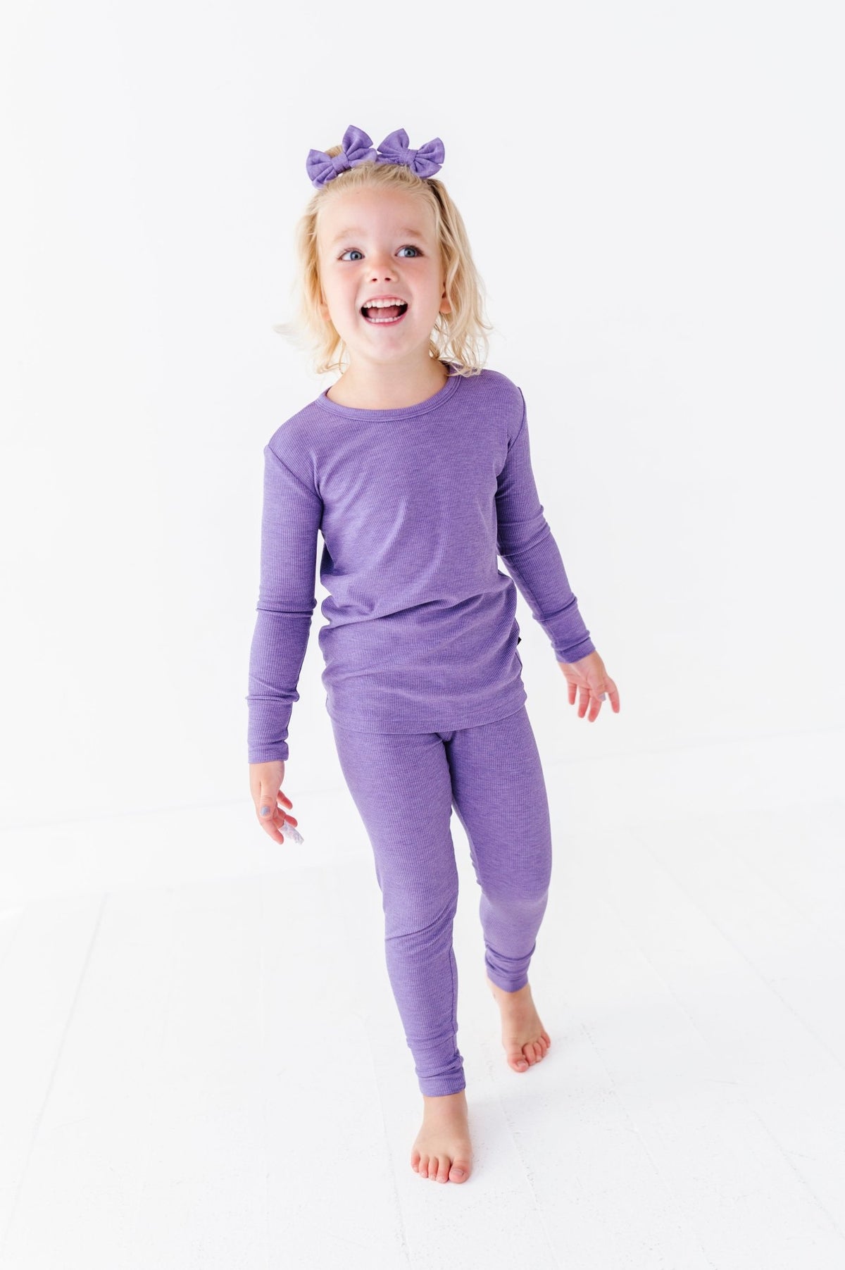 Ribbed Solid Two Piece Jammies - Wisteria - The Sleepy Sloth