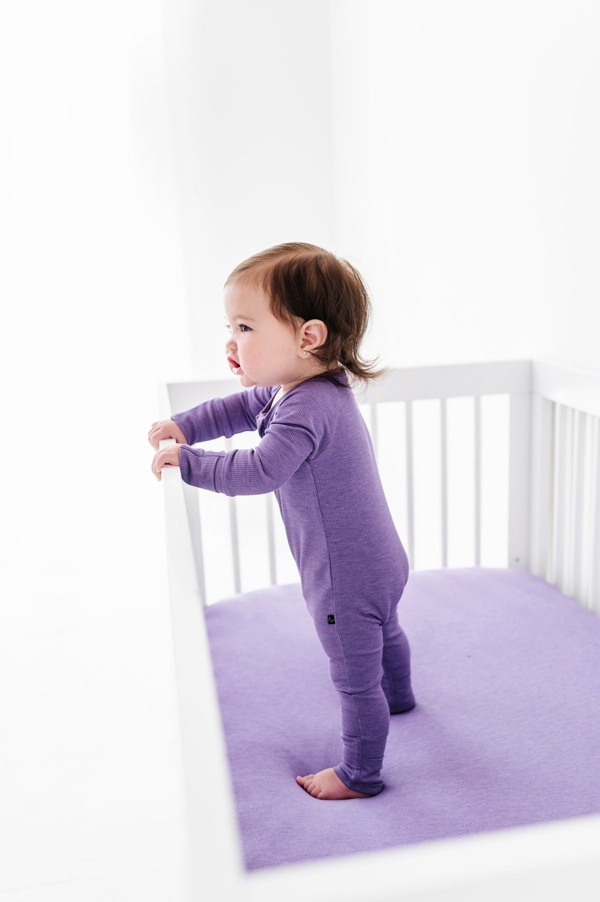 Ribbed Solid Zip Jammies - Wisteria - The Sleepy Sloth
