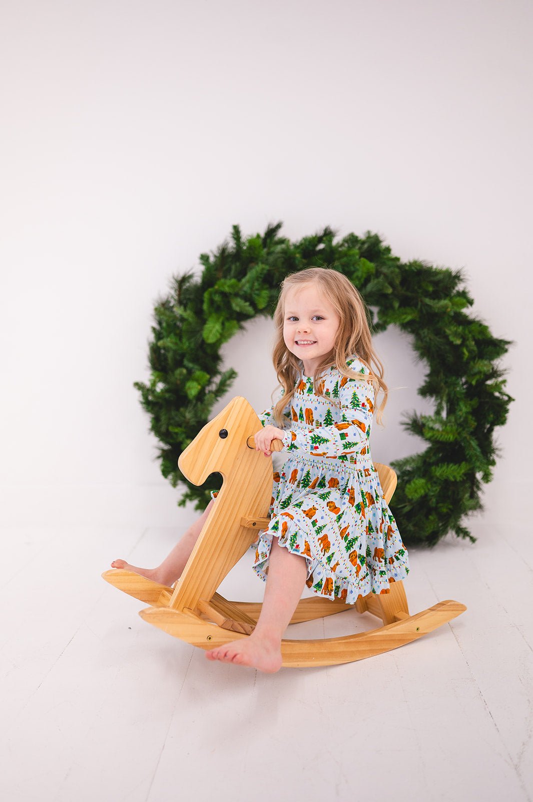 RUFFLE TWIRL DRESS - BEARY CHRISTMAS - The Sleepy Sloth