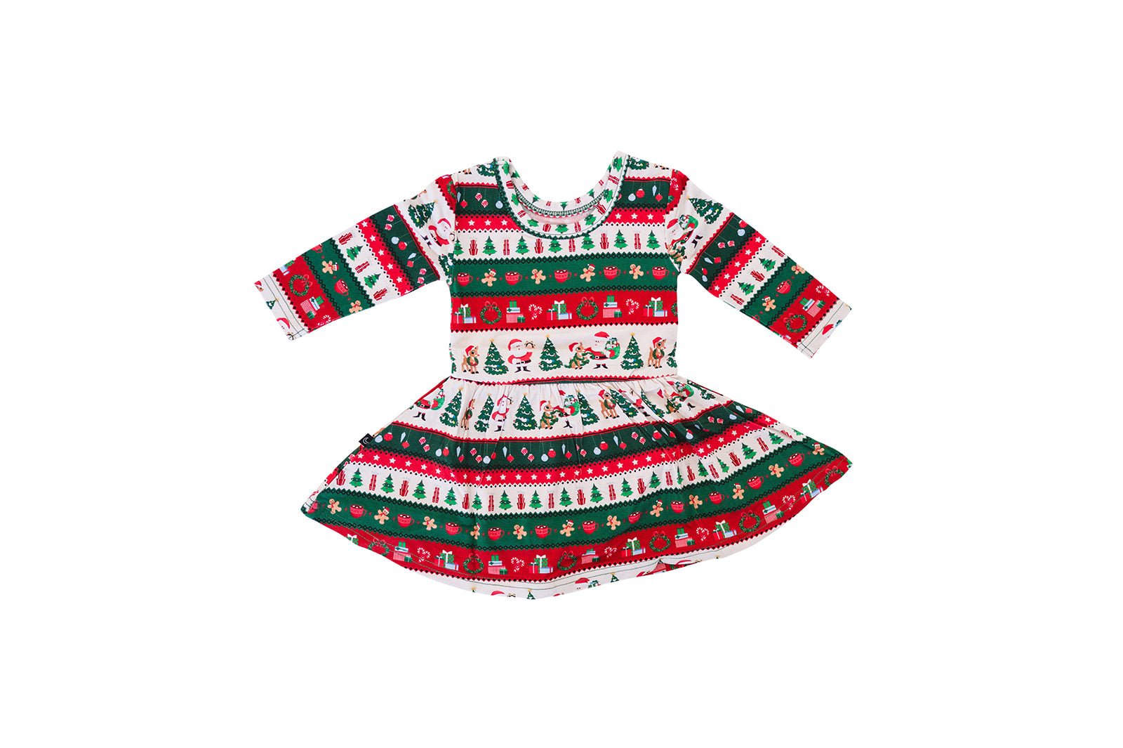 RUFFLE TWIRL DRESS - FAIR ISLE - The Sleepy Sloth