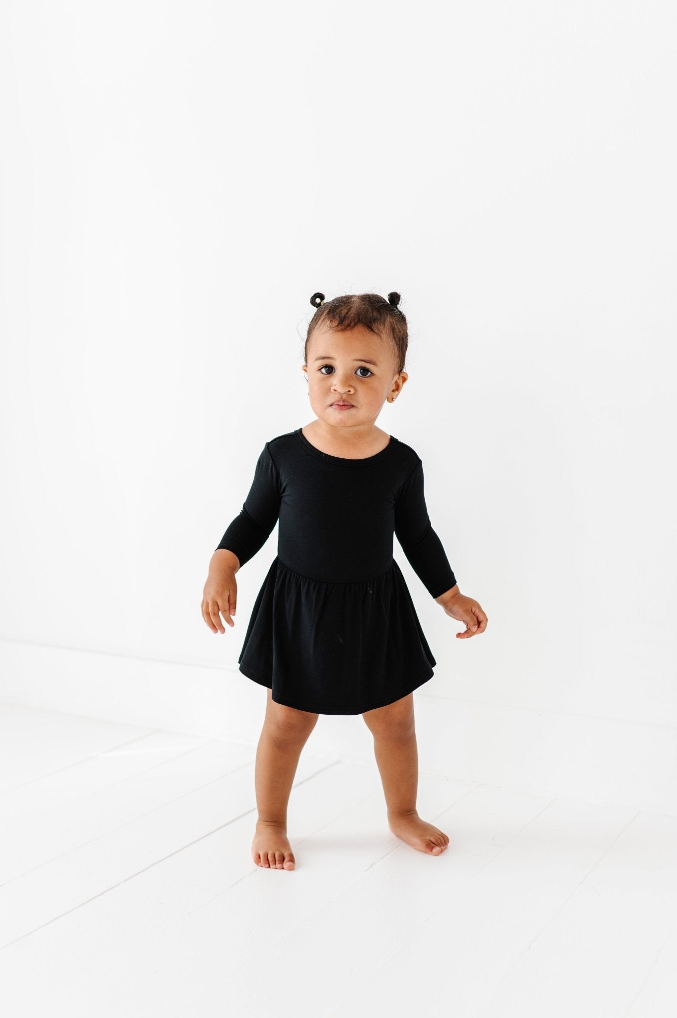 Solid Bodysuit Twirl Dress - MIDNIGHT - The Sleepy Sloth