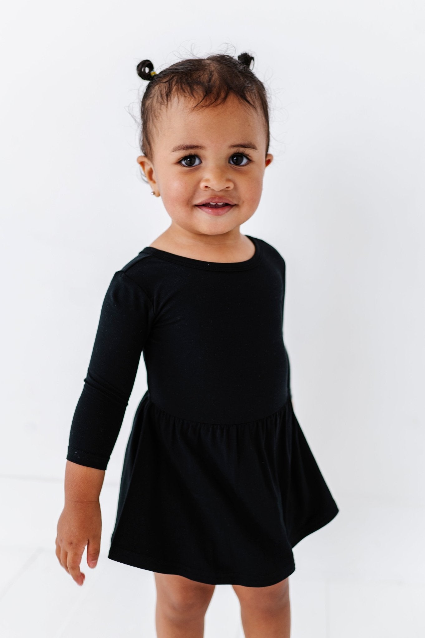 Solid Bodysuit Twirl Dress - MIDNIGHT - The Sleepy Sloth