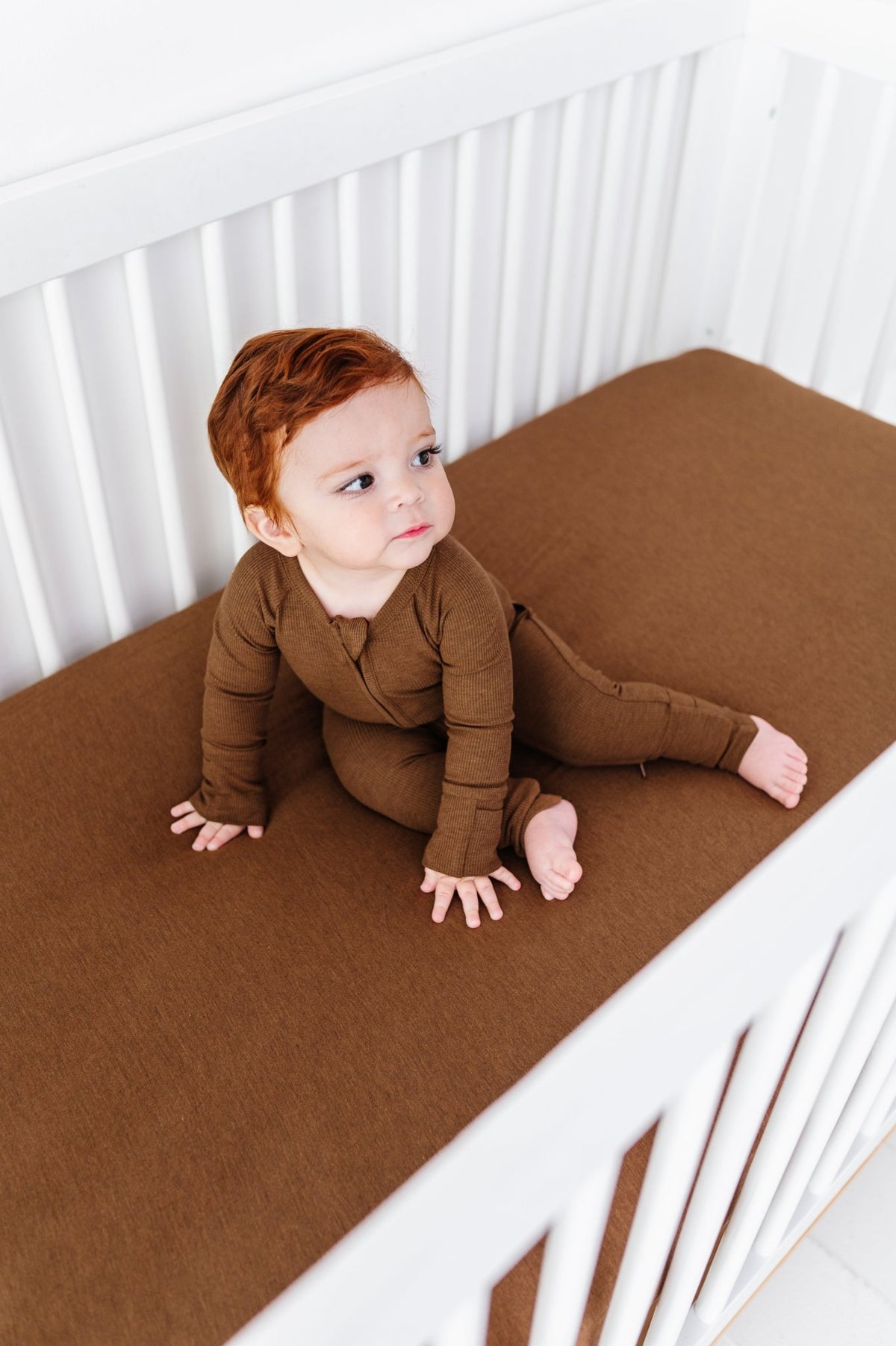 Solid Crib Sheet - Chestnut - The Sleepy Sloth
