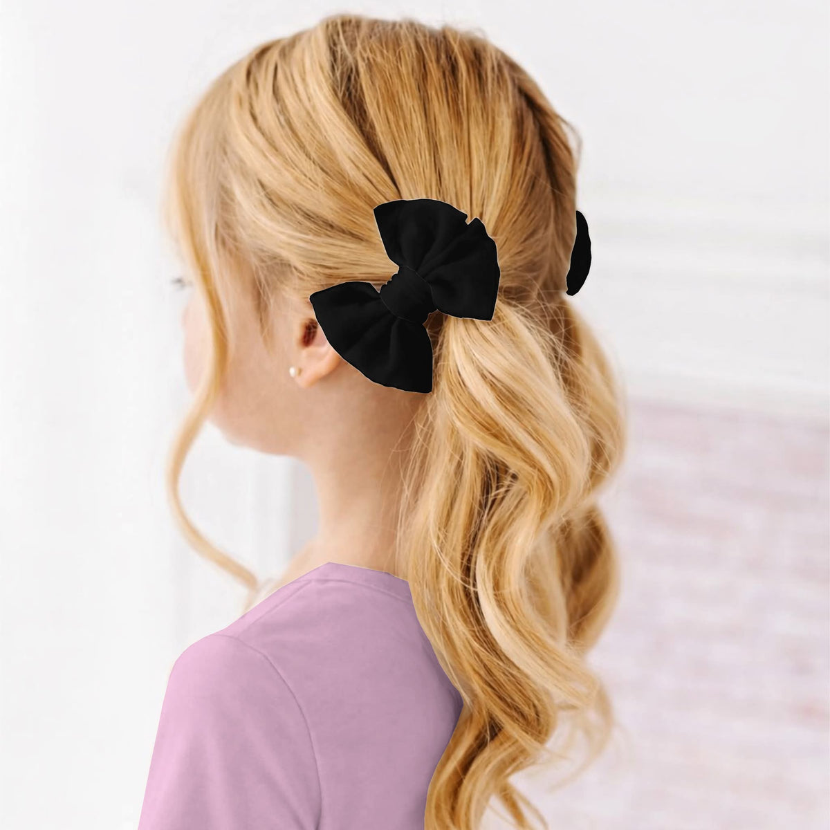 Solid Mini Clip Bow Set - Midnight - The Sleepy Sloth