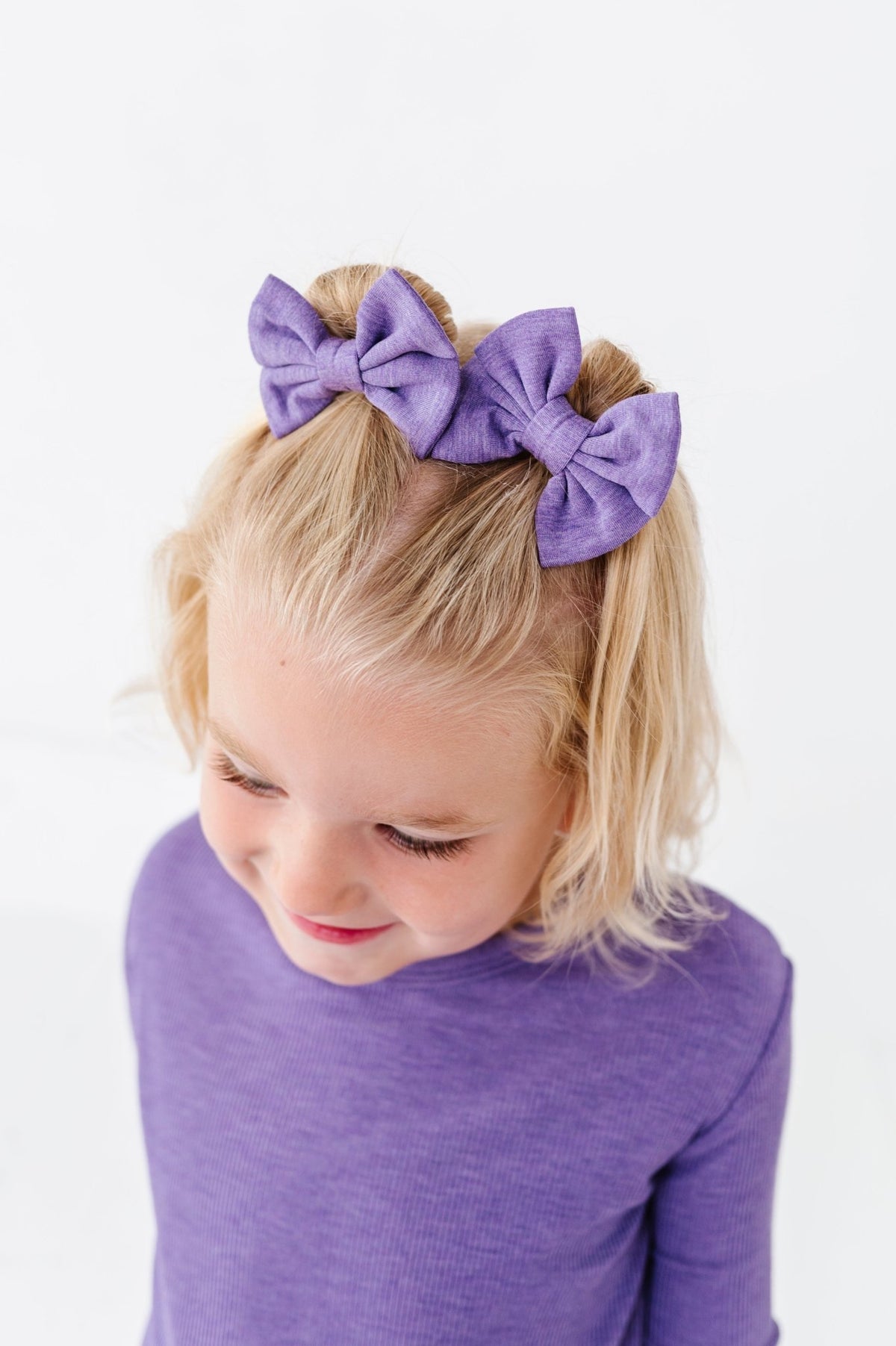 Solid Mini Clip Bows - Wisteria - The Sleepy Sloth