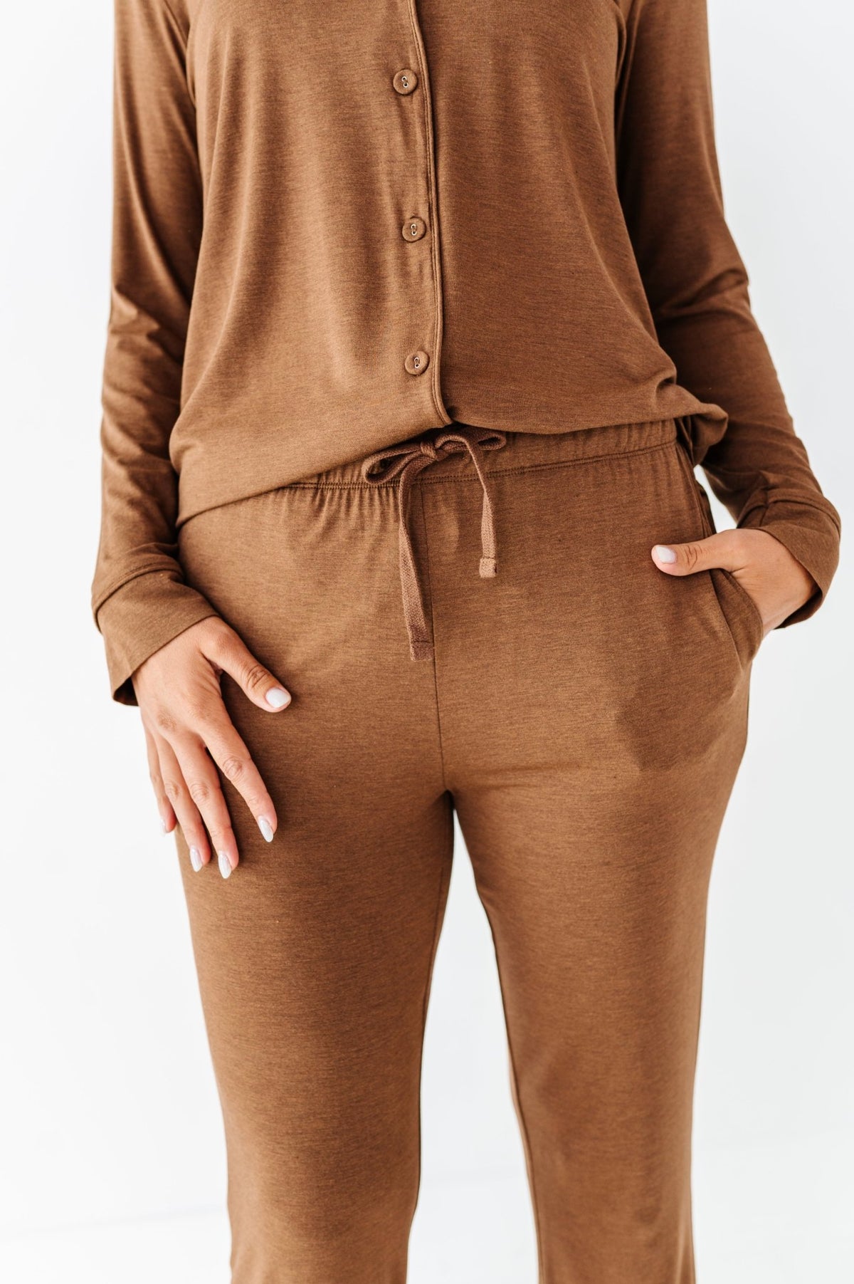 Solid Women's Luxe Pajama Set - Chestnut - The Sleepy Sloth