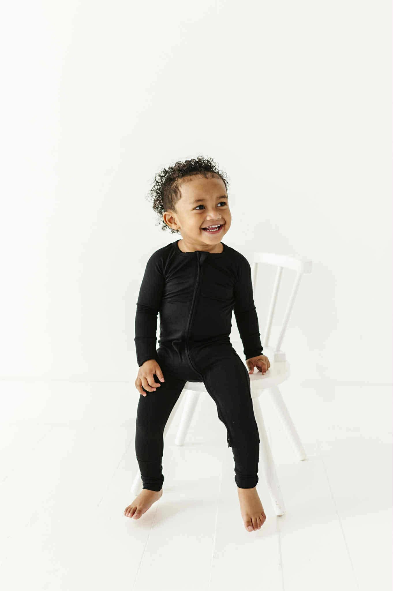 SOLID ZIP JAMMIES - MIDNIGHT - The Sleepy Sloth