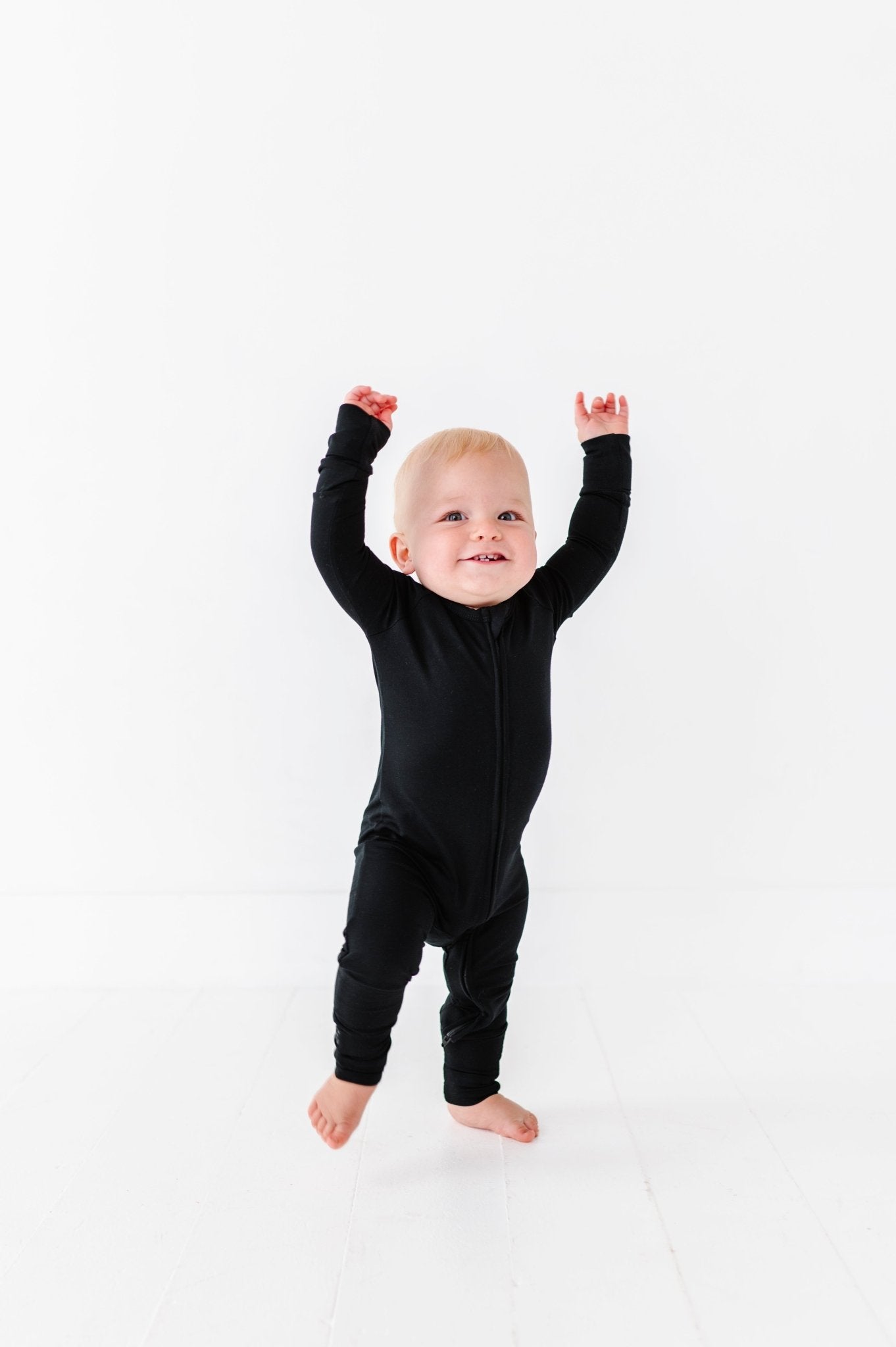 SOLID ZIP JAMMIES - MIDNIGHT - The Sleepy Sloth