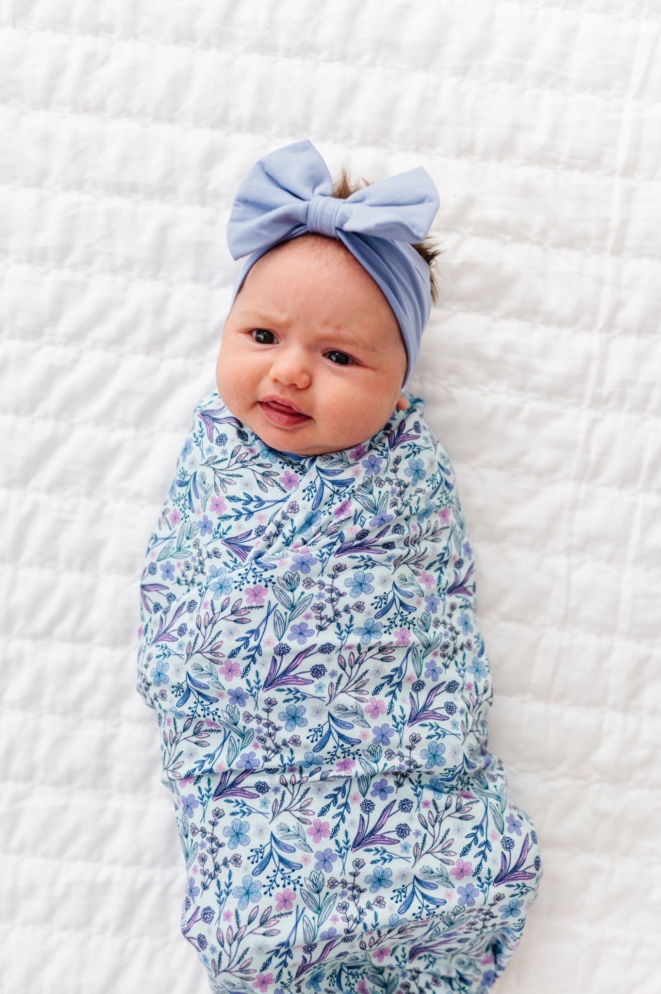 Swaddle Bow Set - LAVENDER LOVE - The Sleepy Sloth