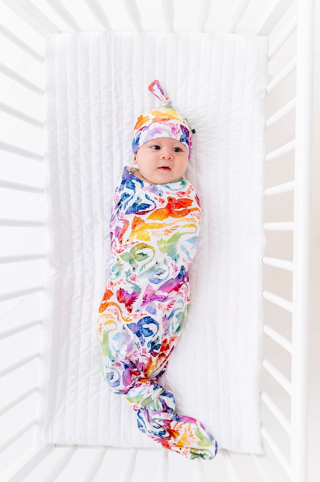 Swaddle Hat Set - RAINBOW TAILS - The Sleepy Sloth
