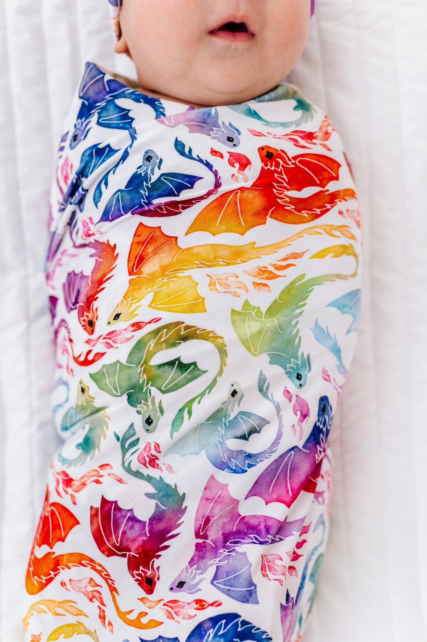 Swaddle Hat Set - RAINBOW TAILS - The Sleepy Sloth