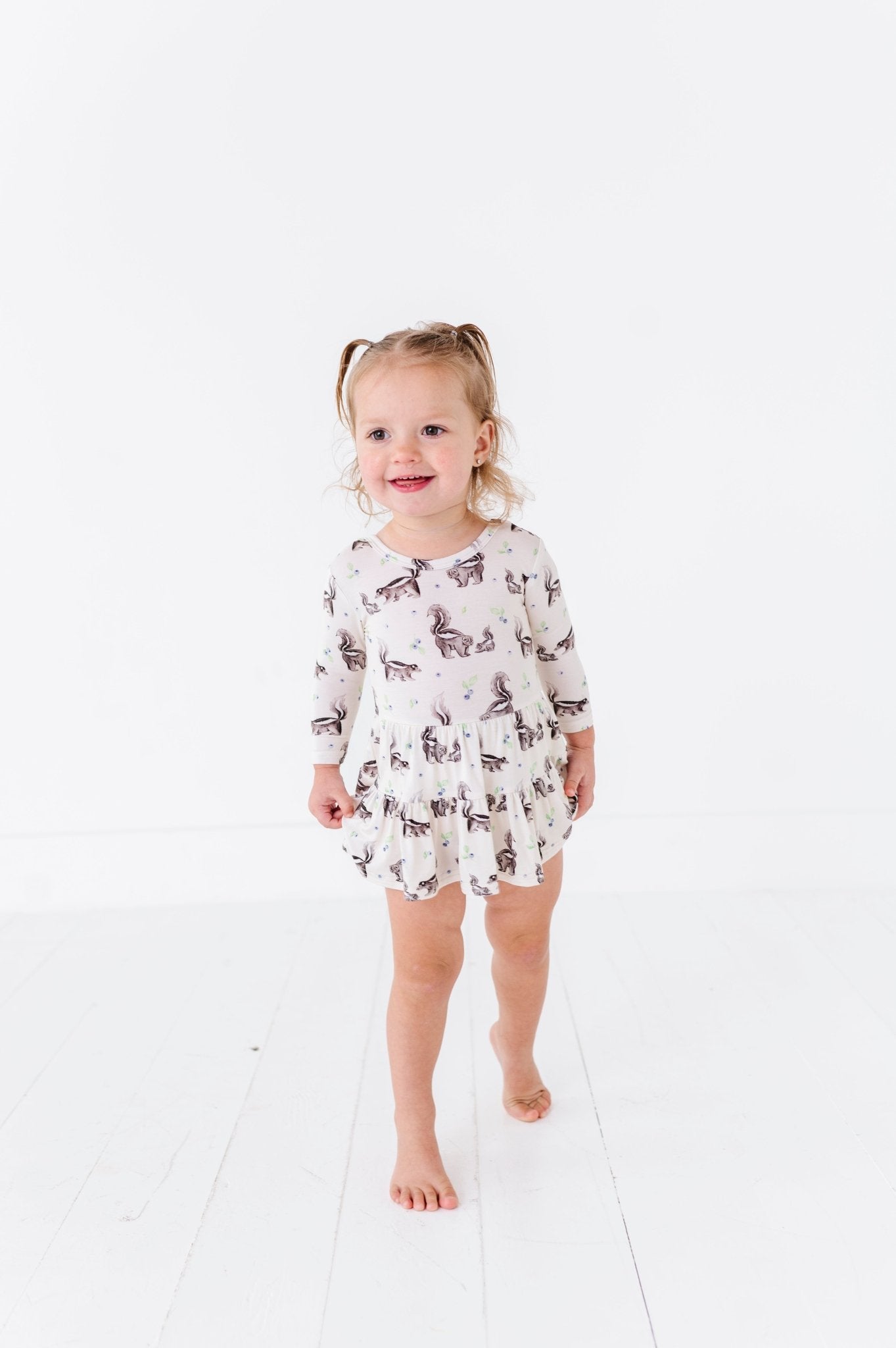 TIERED BODYSUIT TWIRLIE DRESS - BERRY STINKY - The Sleepy Sloth