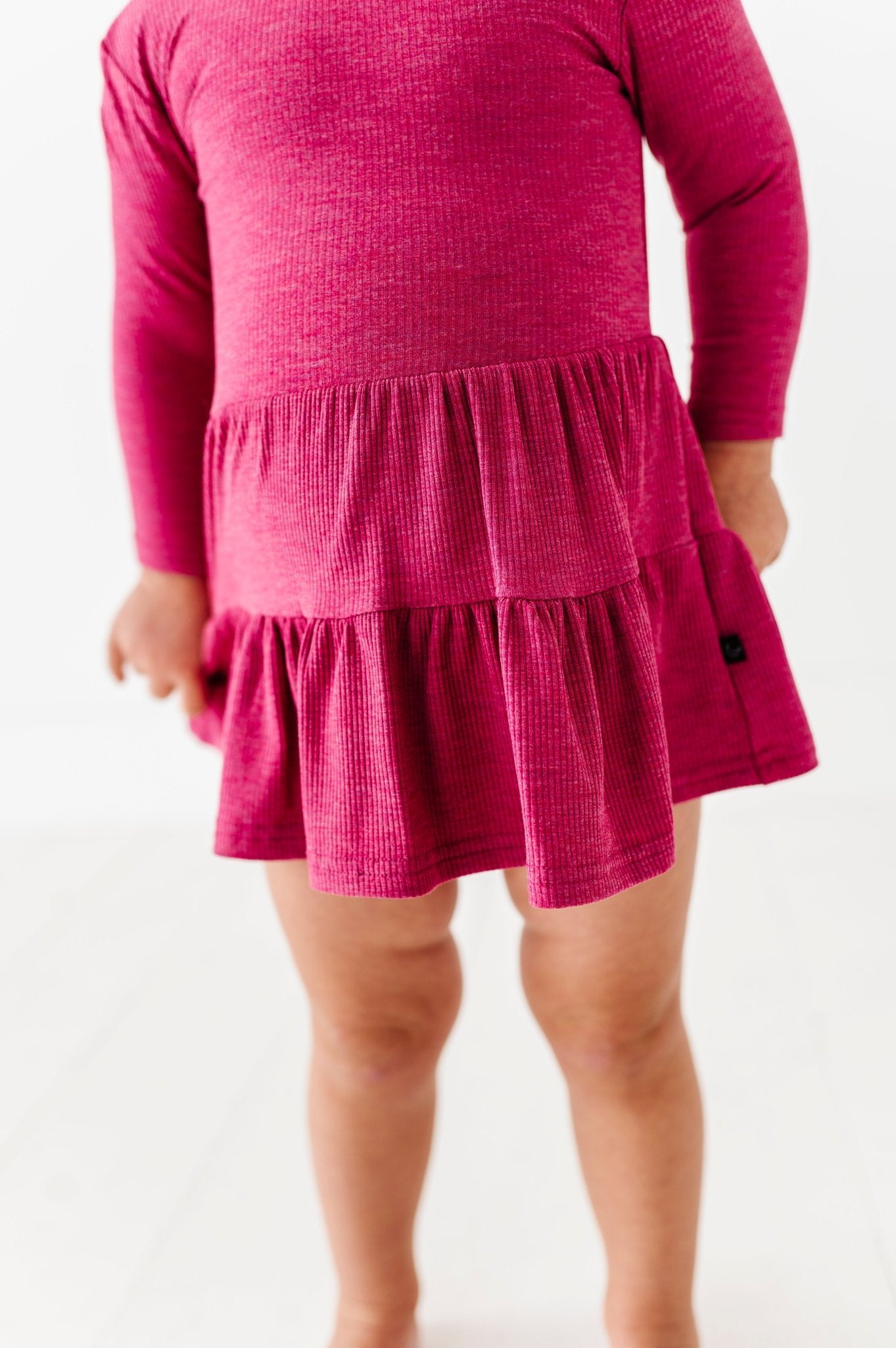 TIERED BODYSUIT TWIRLIE DRESS - RASPBERRY - The Sleepy Sloth