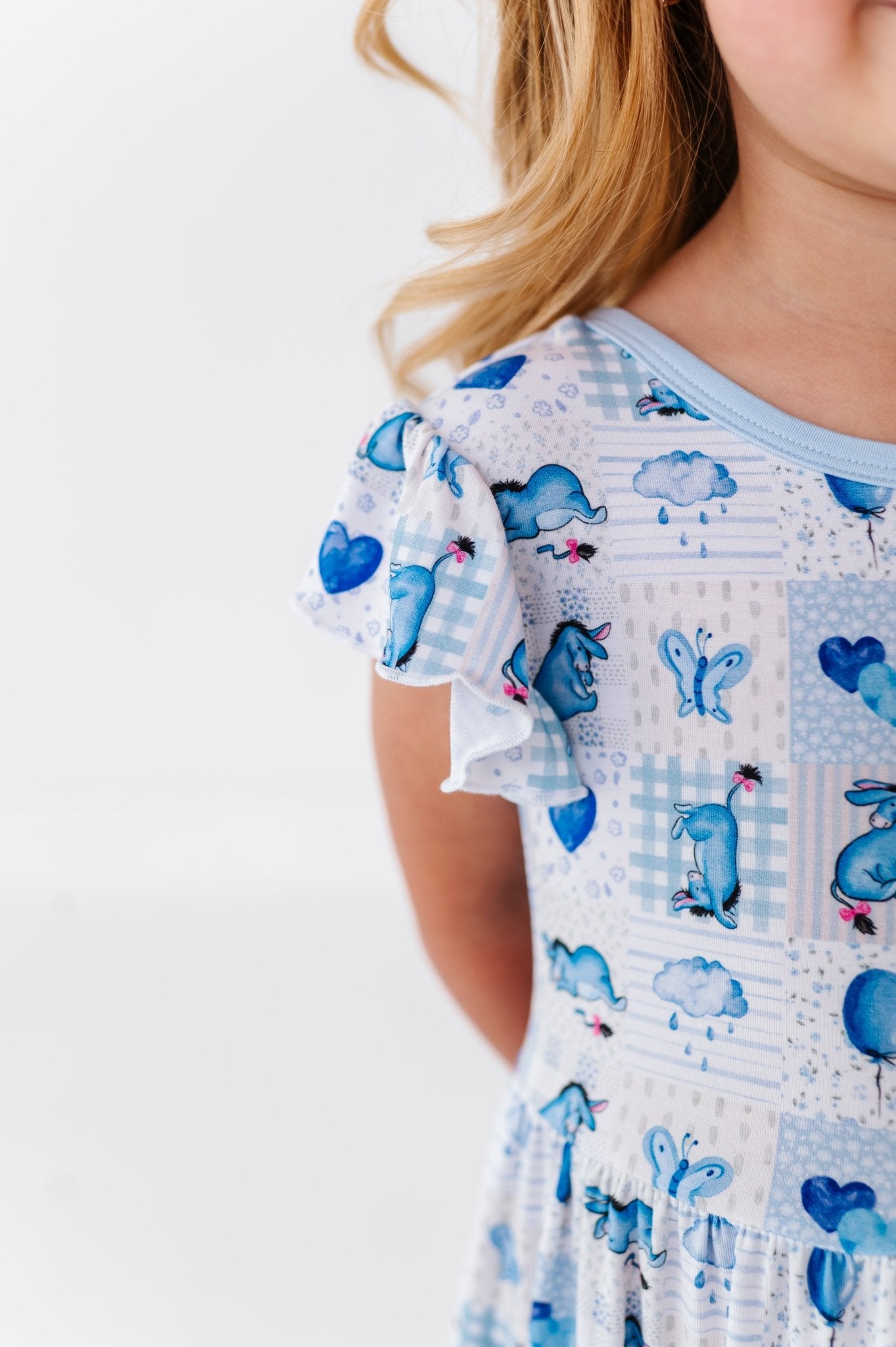 TIERED FLUTTER SLEEVE TWIRL - EEYORE THE BEST - The Sleepy Sloth