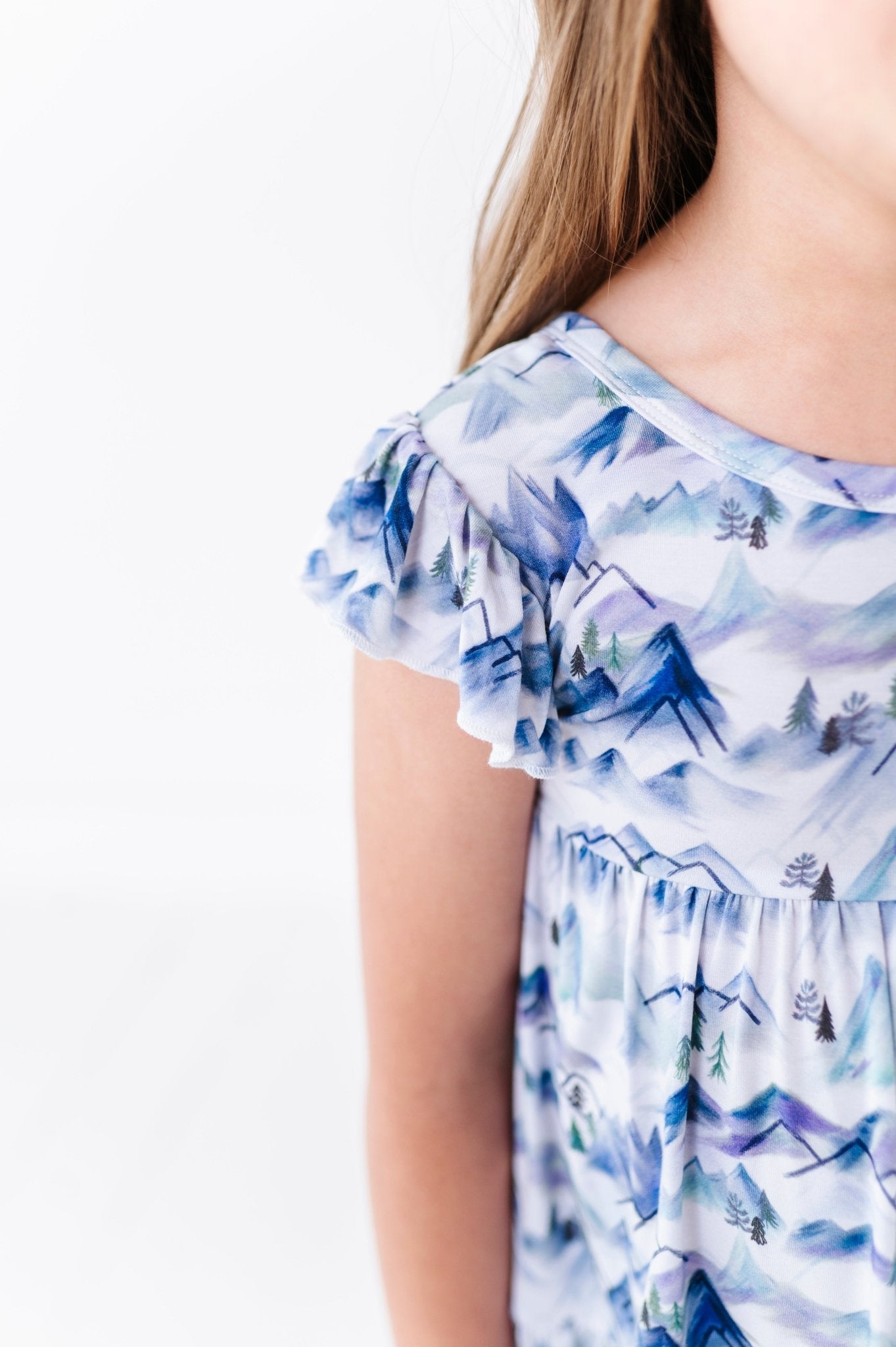 TIERED FLUTTER SLEEVE TWIRL WITH SHORTS - MISTY MOUNTAINS - The Sleepy Sloth