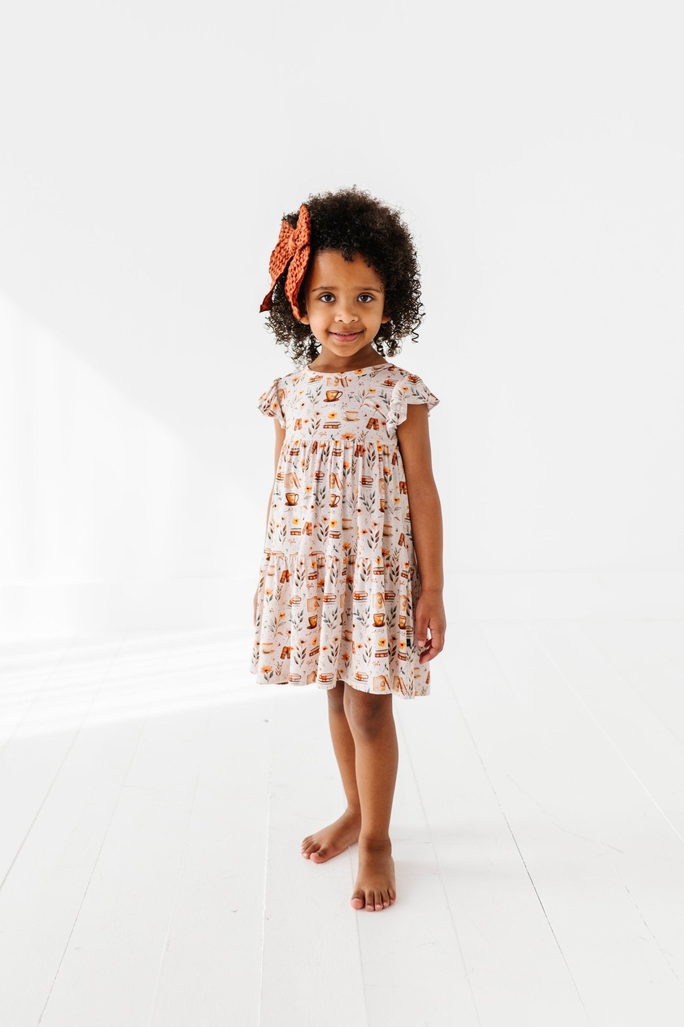 TIERED FLUTTER SLEEVE TWIRL WITH SHORTS - PERFECTLY BREWED - The Sleepy Sloth