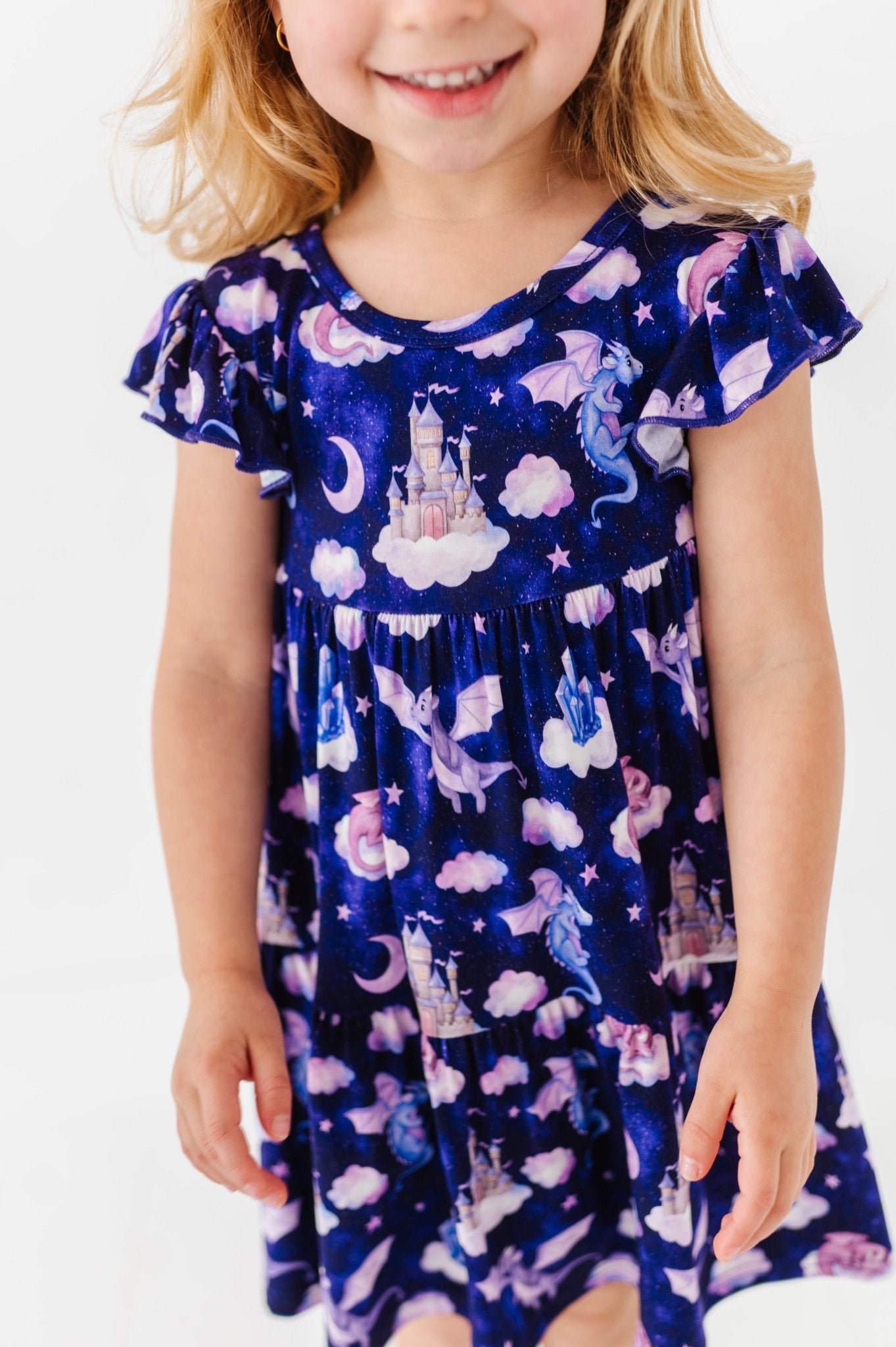 TIERED FLUTTER SLEEVE TWIRL WITH SHORTS - PRISMA - The Sleepy Sloth