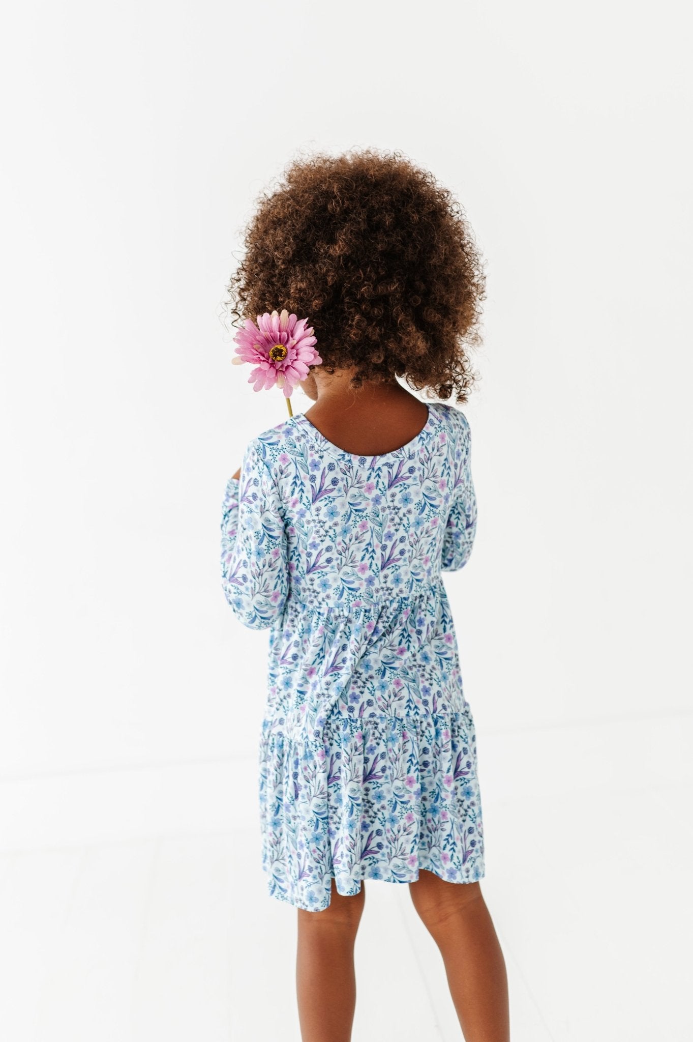 Tiered Long Sleeve Twirl Dress - LAVENDER LOVE - The Sleepy Sloth