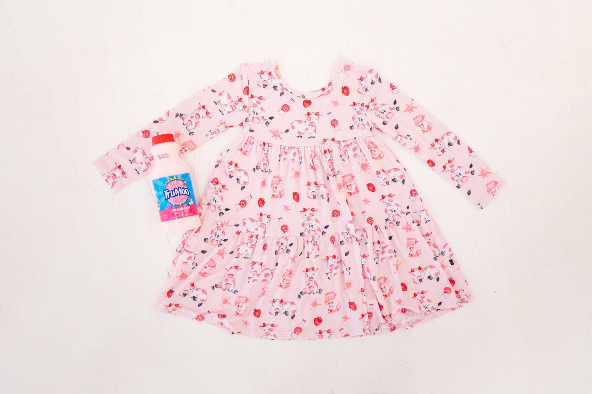 TIERED LONG SLEEVE TWIRLIE DRESS - BERRYLICIOUS - The Sleepy Sloth