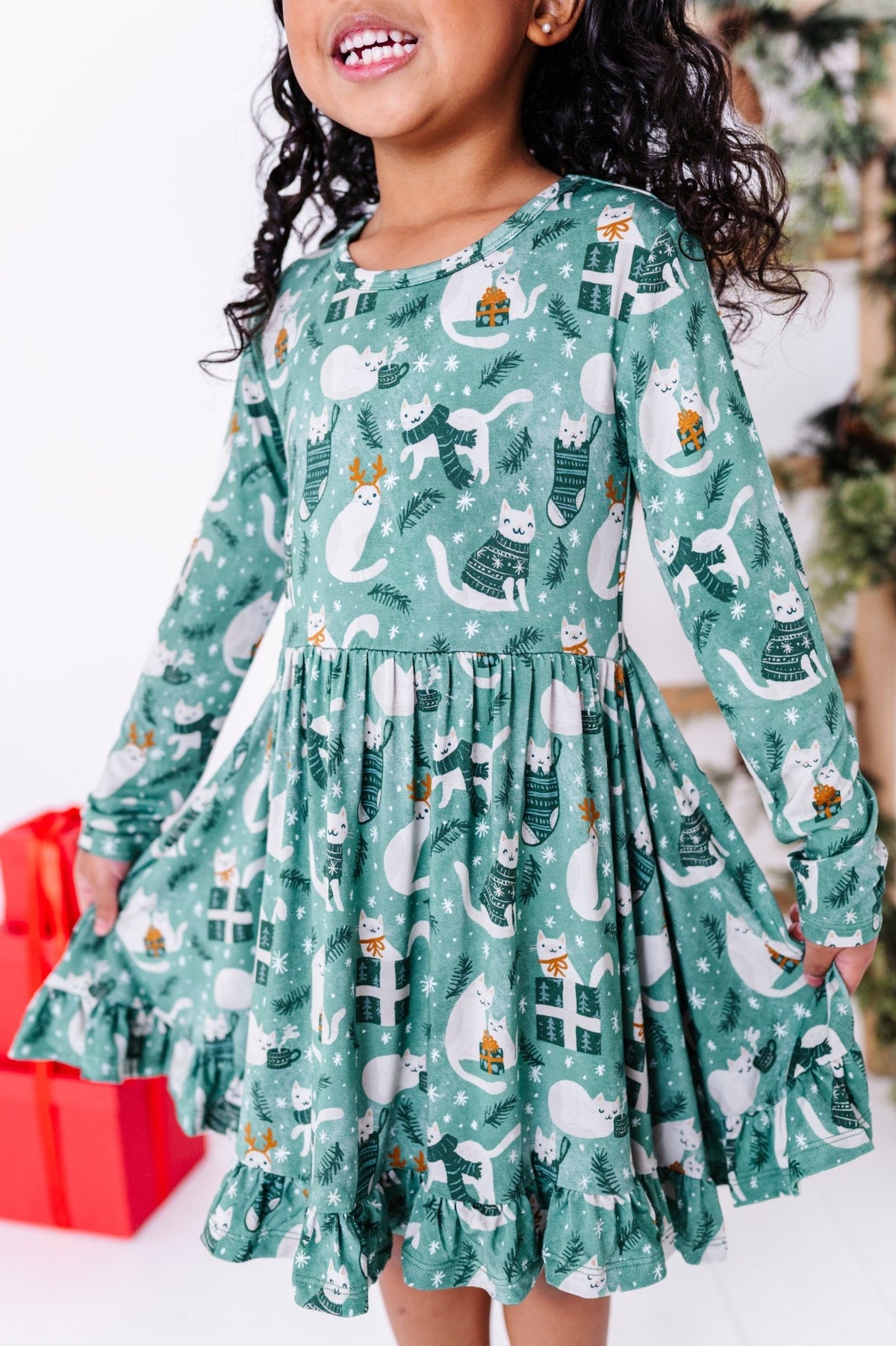Twirlie Dress - Meowy & Bright - The Sleepy Sloth