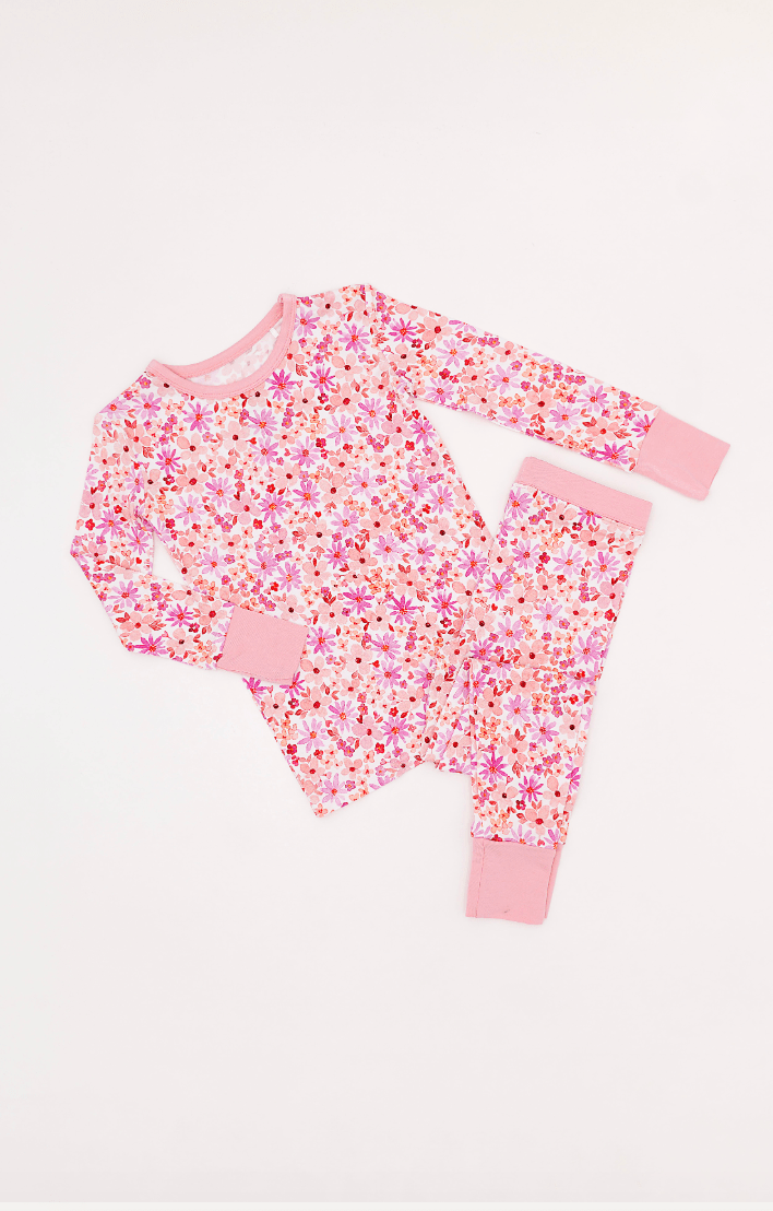 TWO PIECE JAMMIES - BLUSHING BLOOMS - The Sleepy Sloth