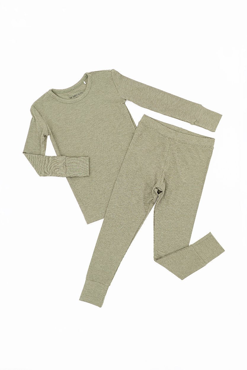 TWO PIECE JAMMIES - OLIVE - The Sleepy Sloth