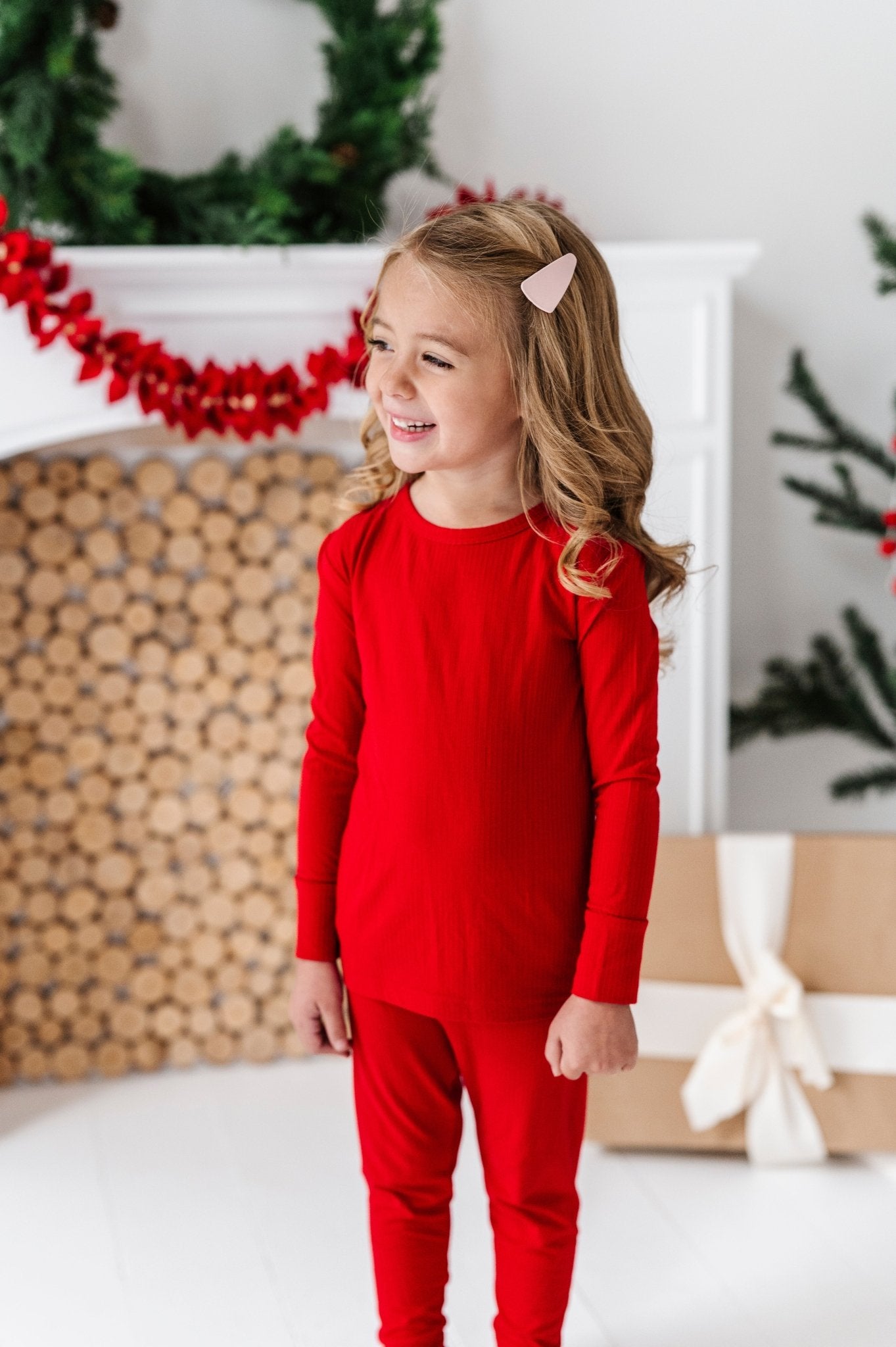 TWO PIECE JAMMIES - POINSETTIA - The Sleepy Sloth