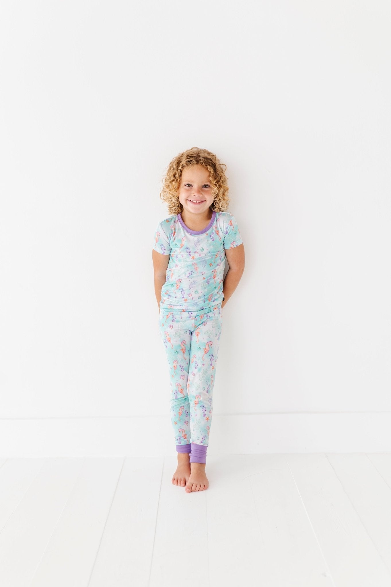 TWO PIECE SHORT SLEEVE WITH PANTS JAMMIES* - SEAHORSIN' AROUND - The Sleepy Sloth