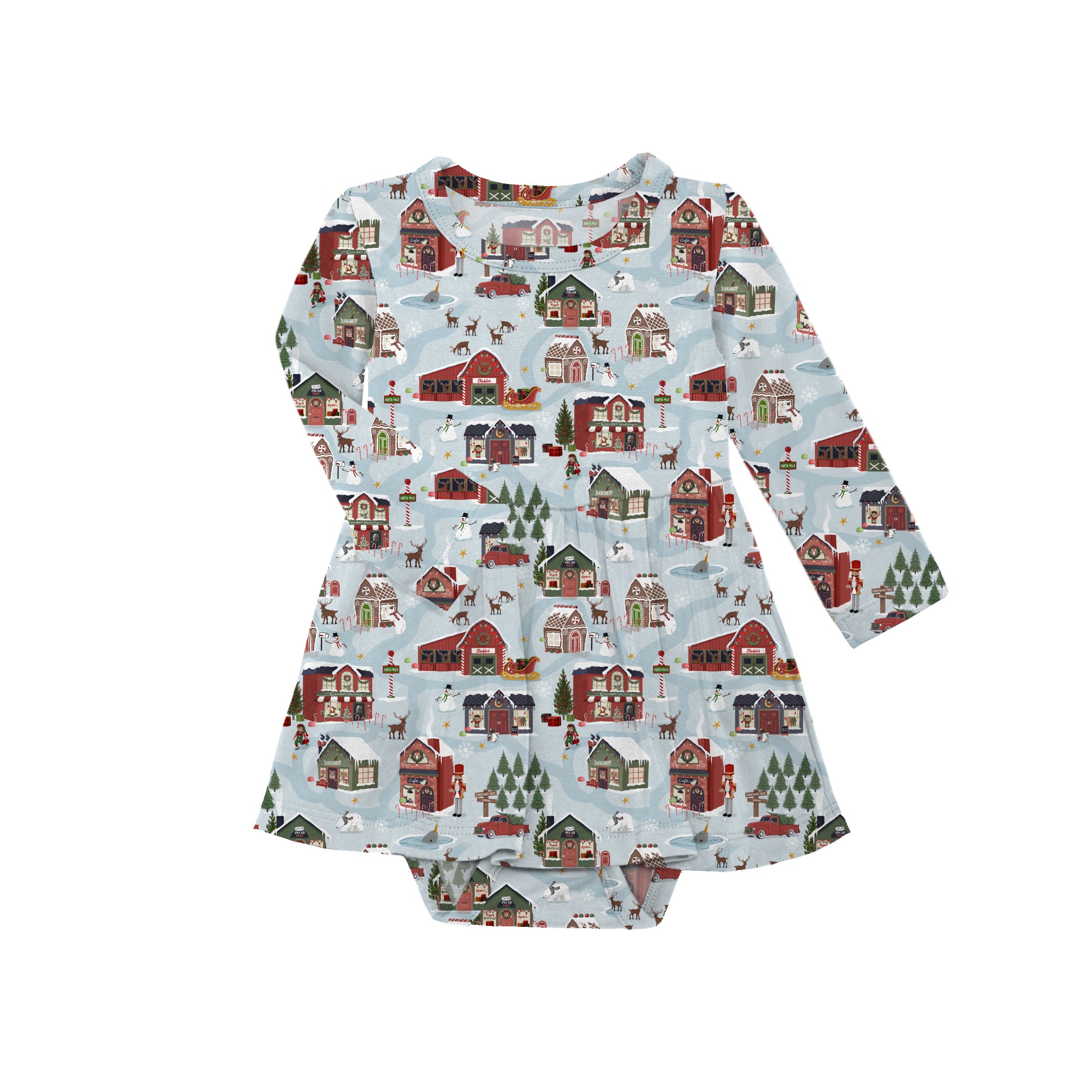 Preorder Bodysuit Twirlie Dress - Santa's Village