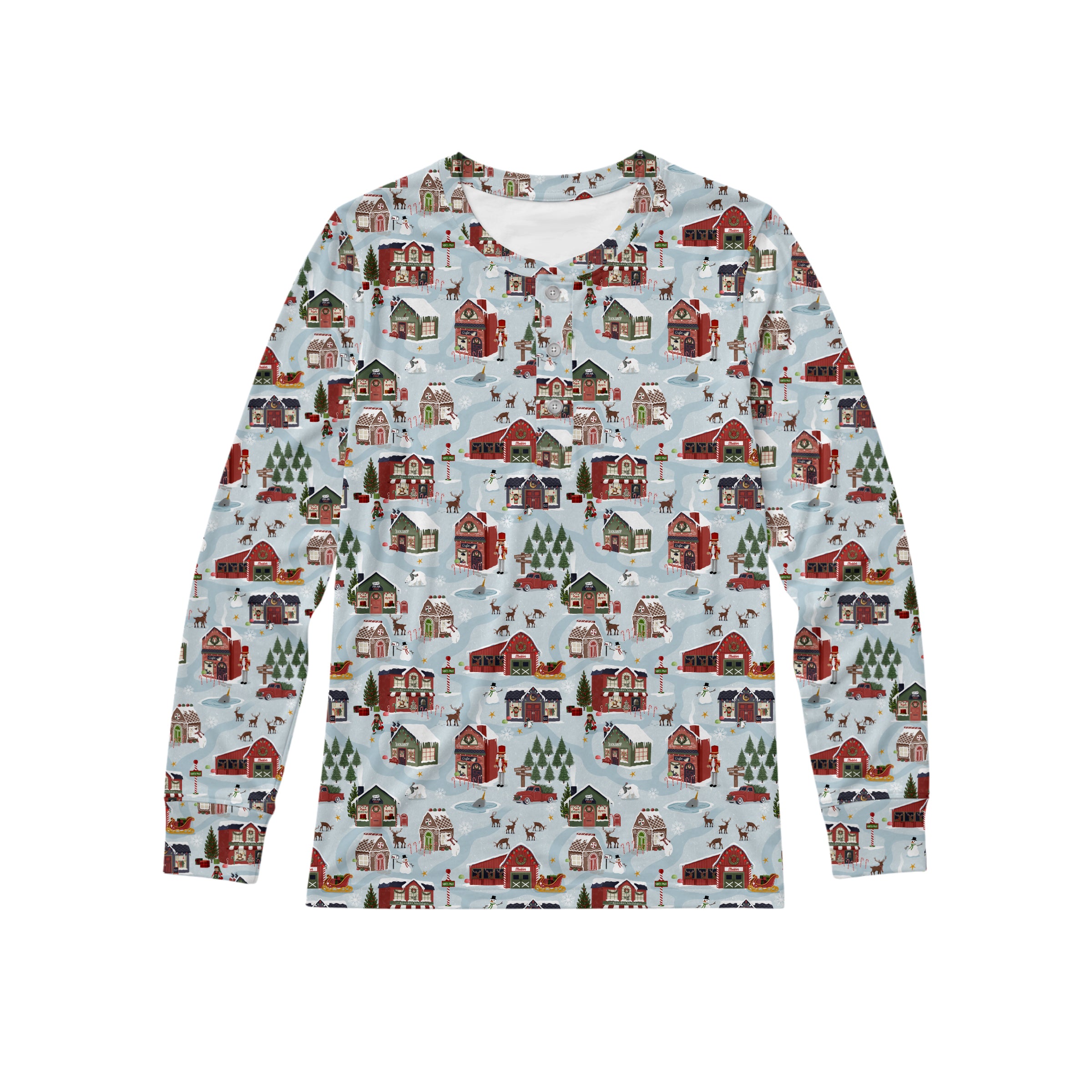 Preorder Men's Henley - Santa's Village