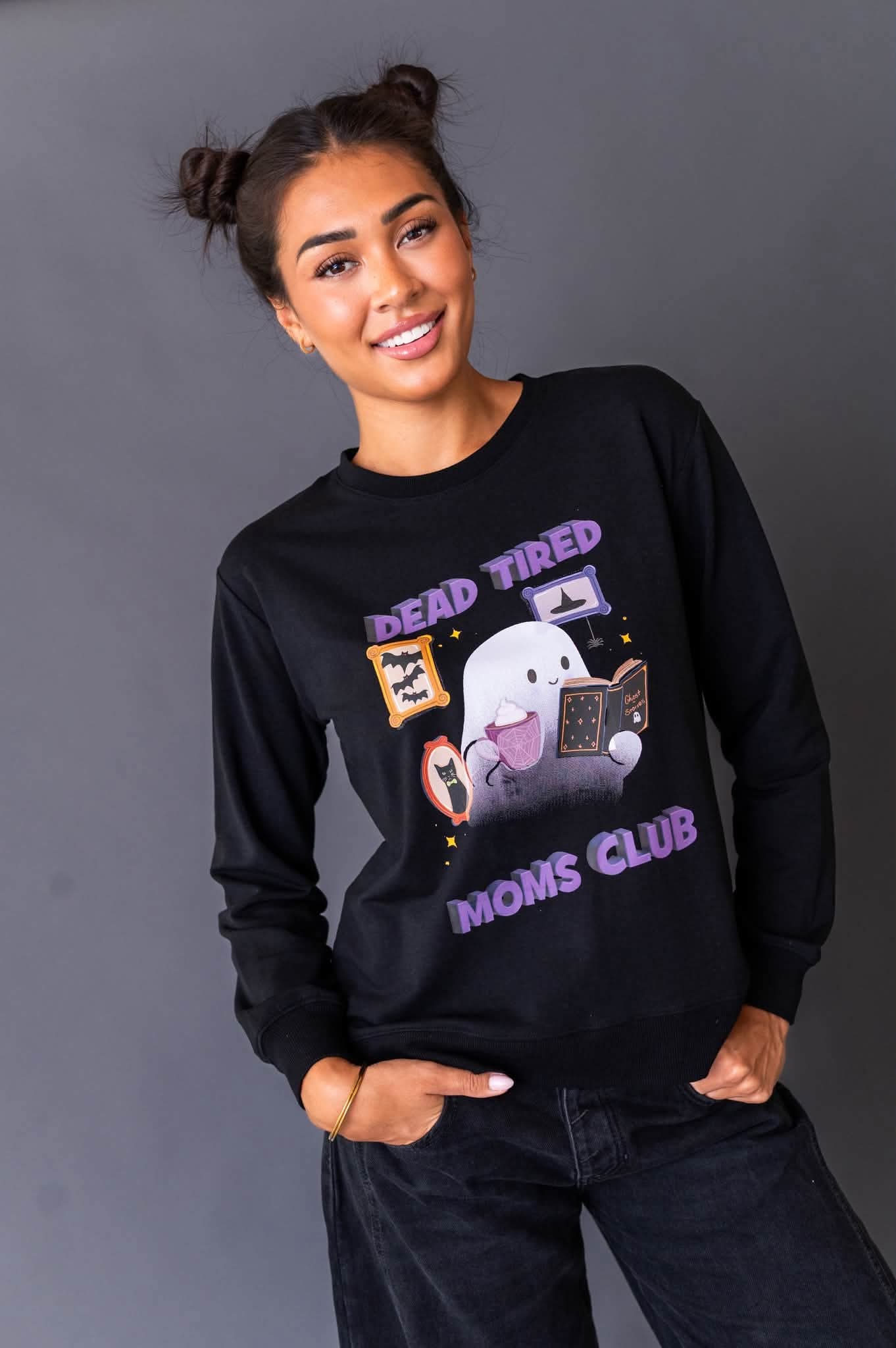 Women's Crewneck - Dead Tired Moms Club - The Sleepy Sloth