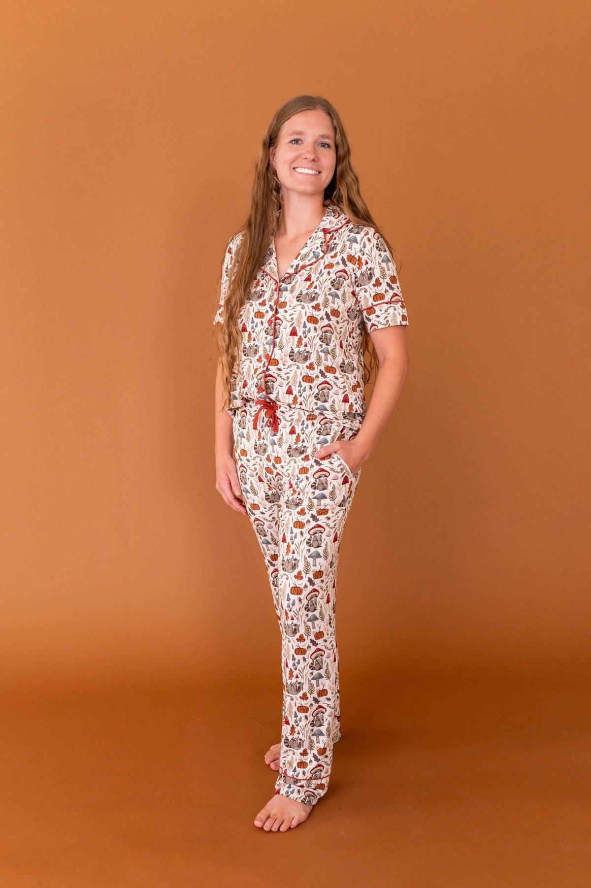 Women's Luxe Pajama Set - Autumn Woodland - The Sleepy Sloth