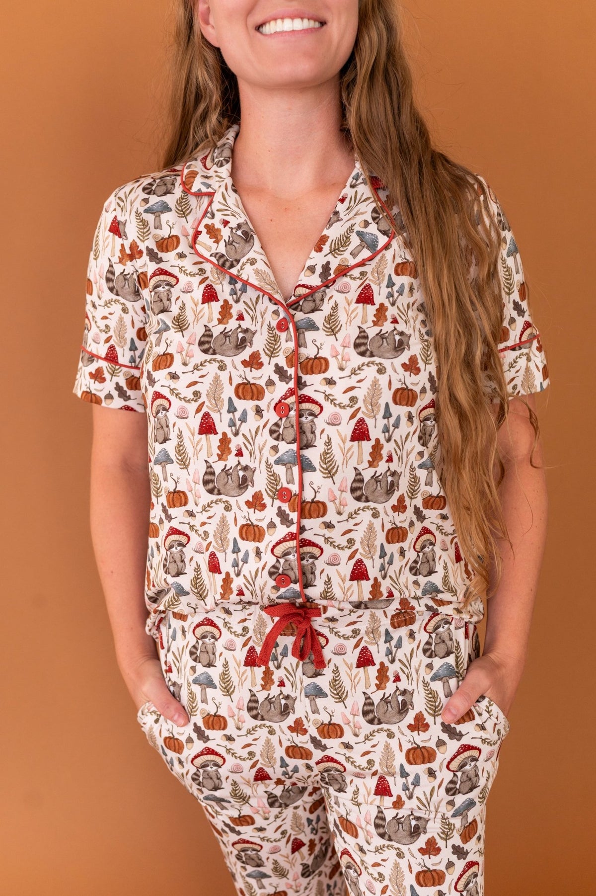 Women's Luxe Pajama Set - Autumn Woodland - The Sleepy Sloth