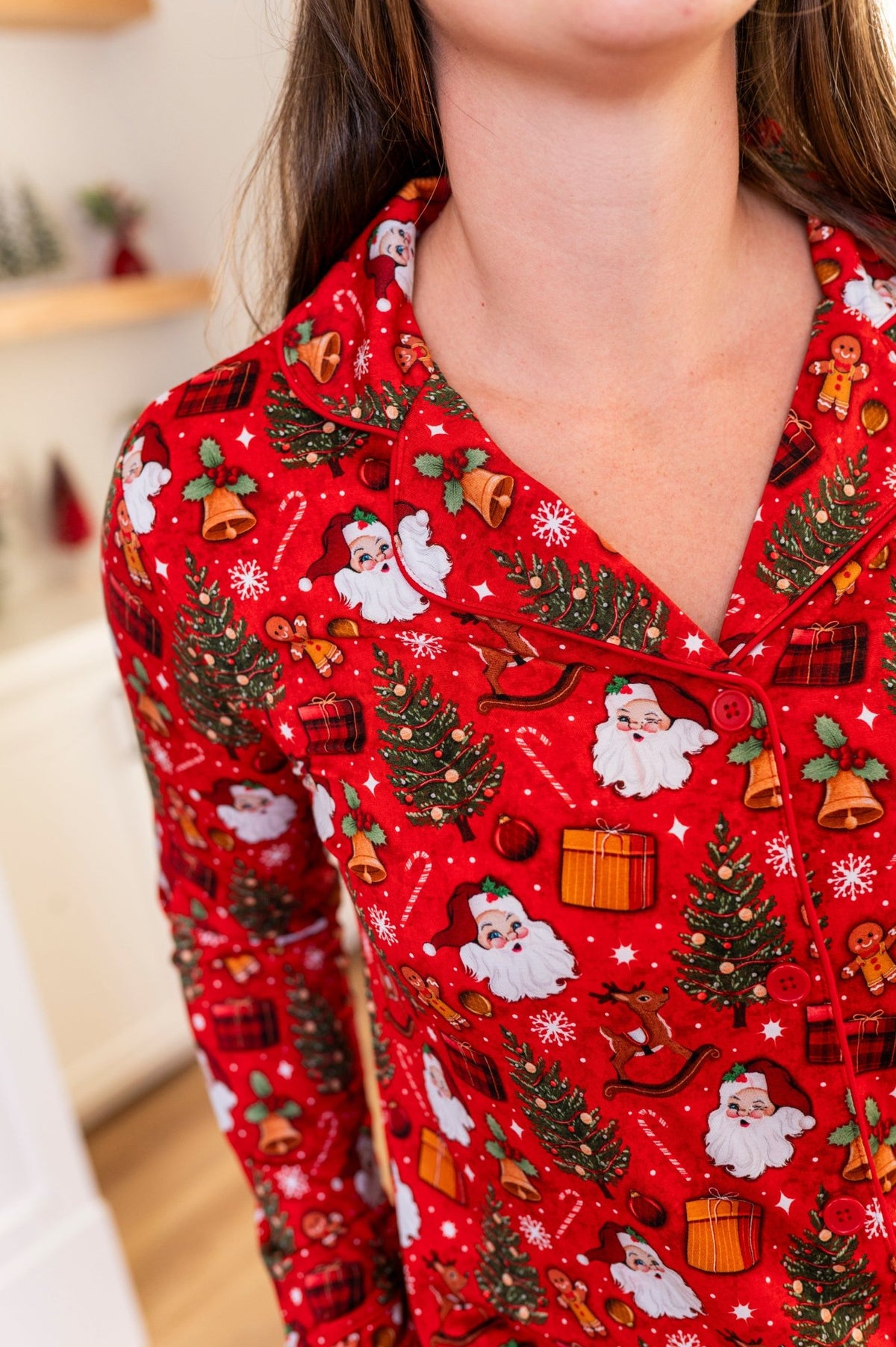Women's Luxe Pajama Set - Jolly St Nick - The Sleepy Sloth
