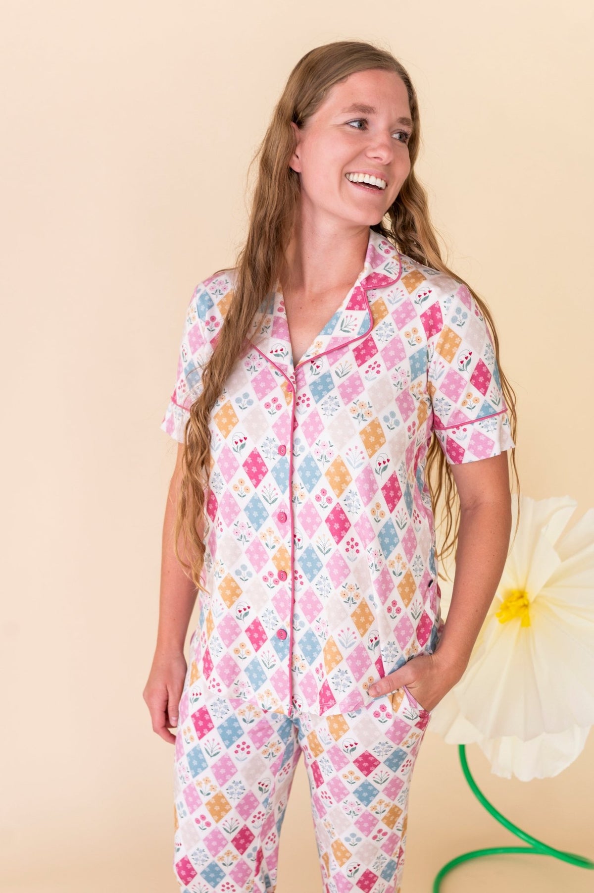Women's Luxe Pajama Set - Stitched In Bloom - The Sleepy Sloth