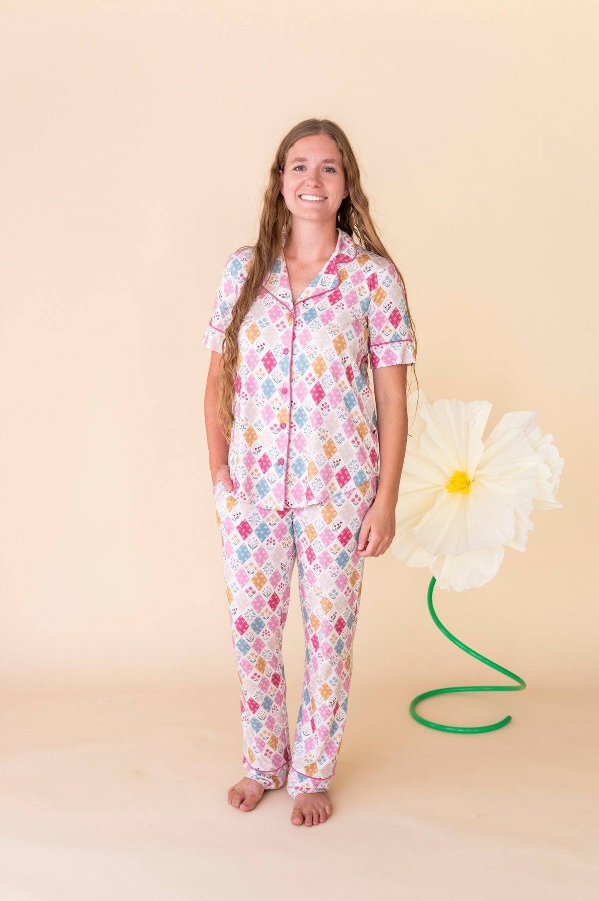 Women's Luxe Pajama Set - Stitched In Bloom - The Sleepy Sloth