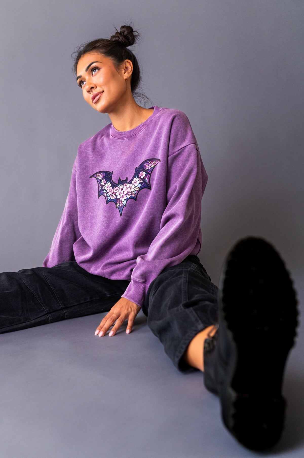 Women's Relaxed Crewneck - Bat & Bougie - The Sleepy Sloth