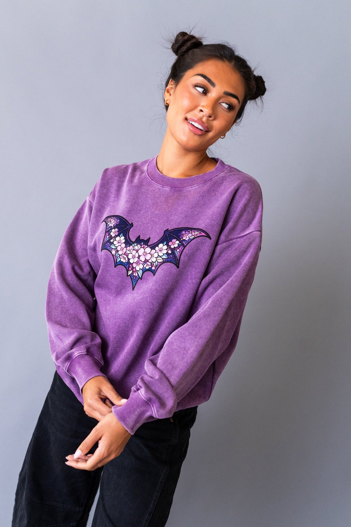 Women's Relaxed Crewneck - Bat & Bougie - The Sleepy Sloth