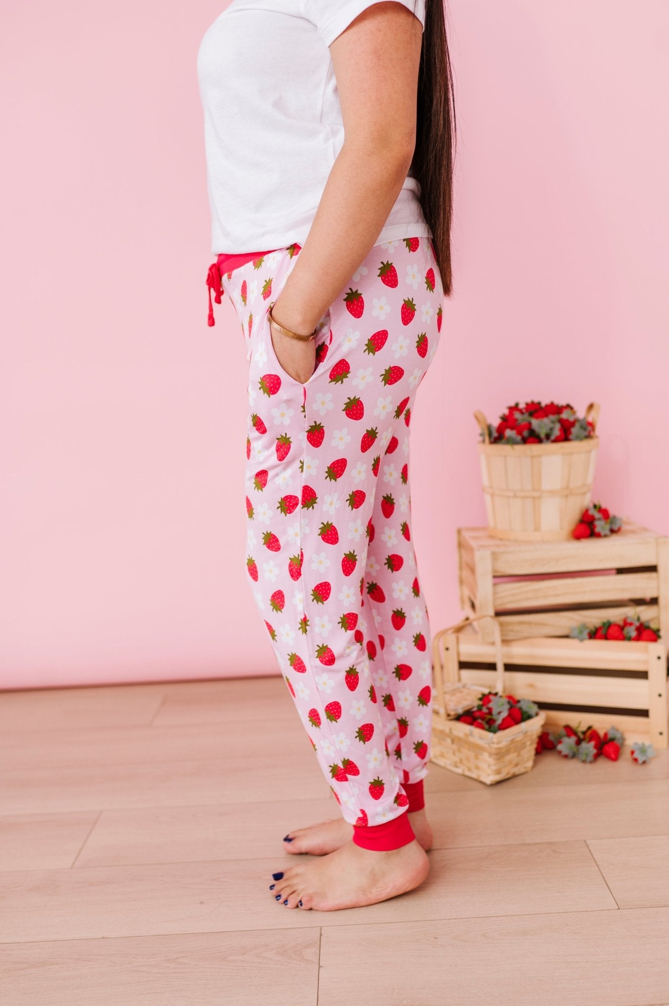 WOMEN'S SLEEPY PANTS - STRAWBERRY FIELDS - The Sleepy Sloth